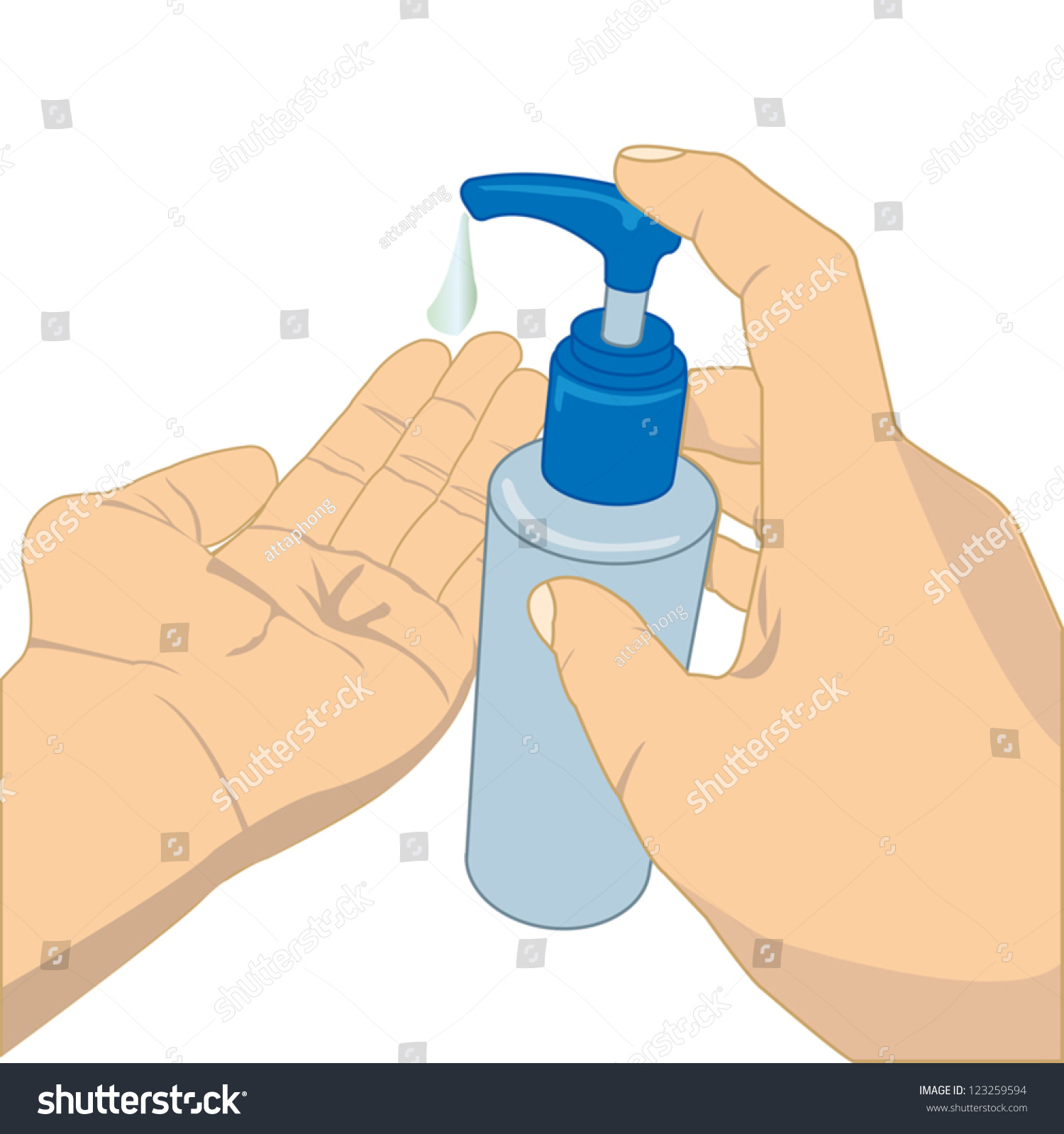 Pumping Lotion Bottle Vector Stock Vector (Royalty Free) 123259594