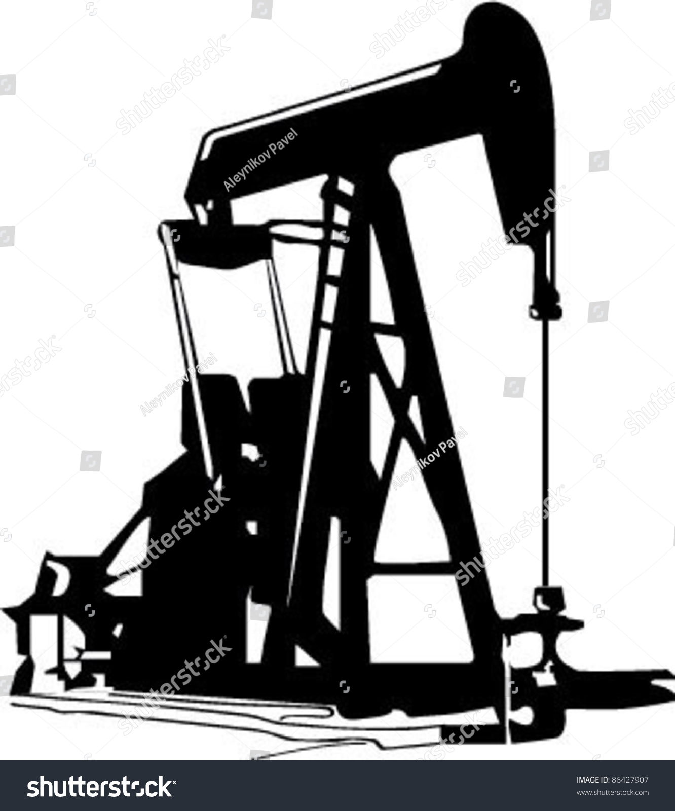 Pumpjack Vector Silhouette - 86427907 : Shutterstock