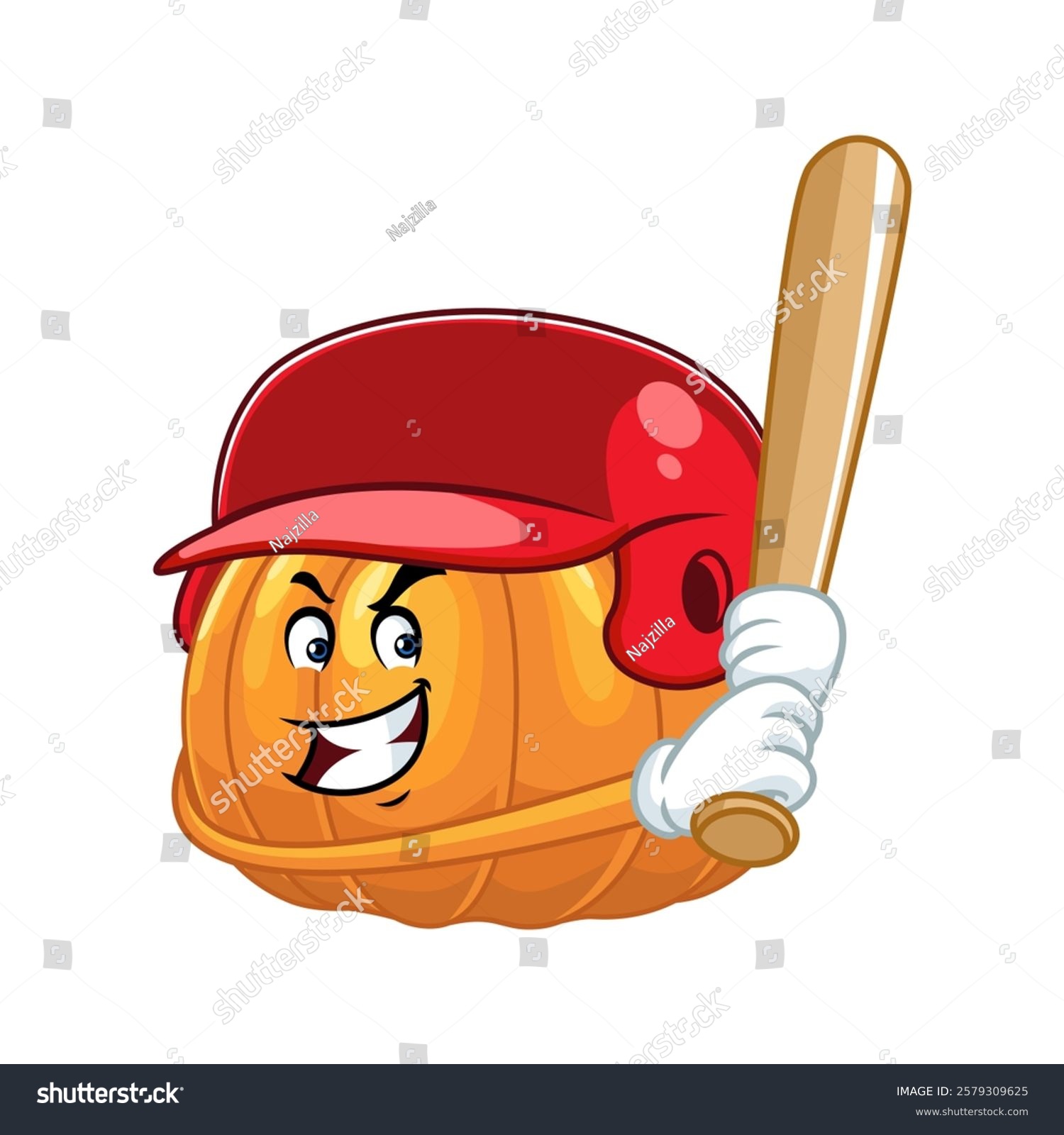 baseball character wearing red helmet holding bat clip art preview