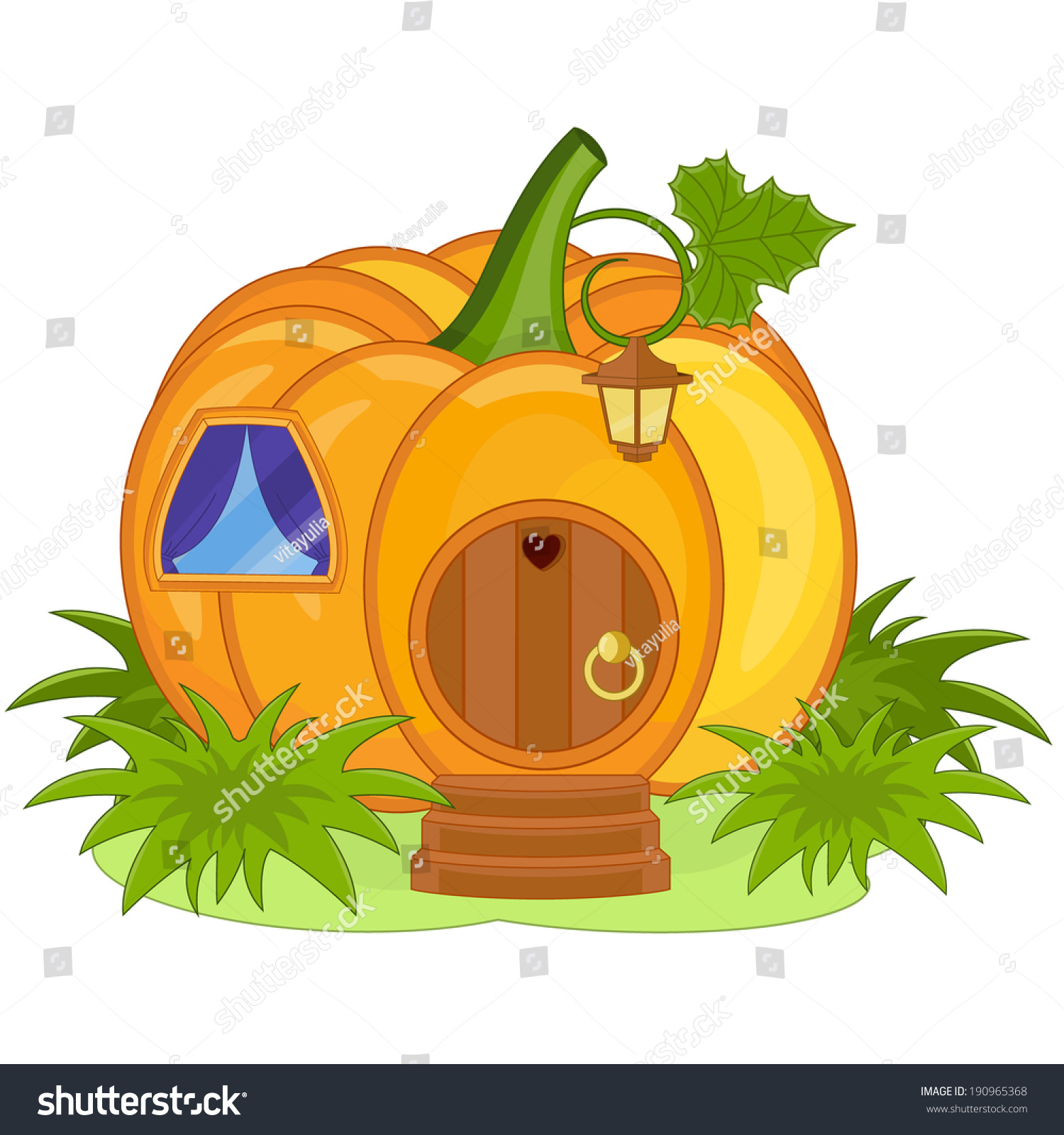 Pumpkin House Stock Vector Illustration 190965368 Shutterstock