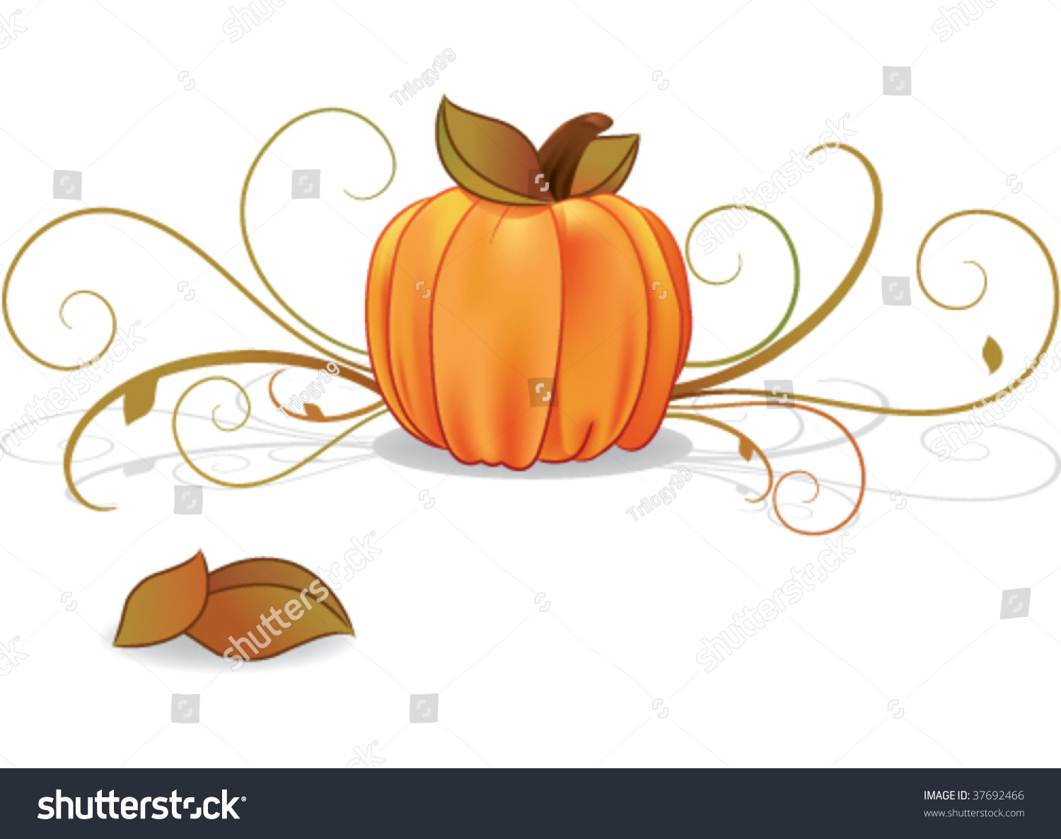 42+ Clipart Pumpkin Vines And Leaves Pics