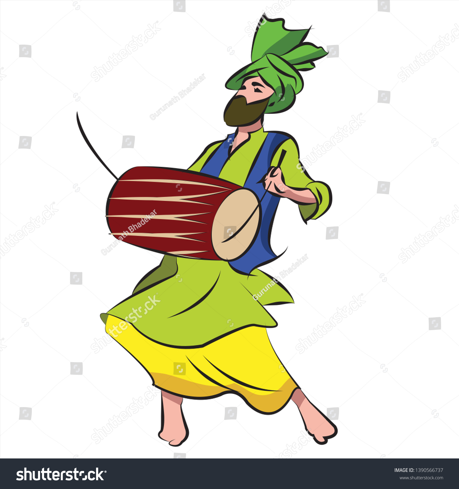 Dhol man Images, Stock Photos & Vectors | Shutterstock