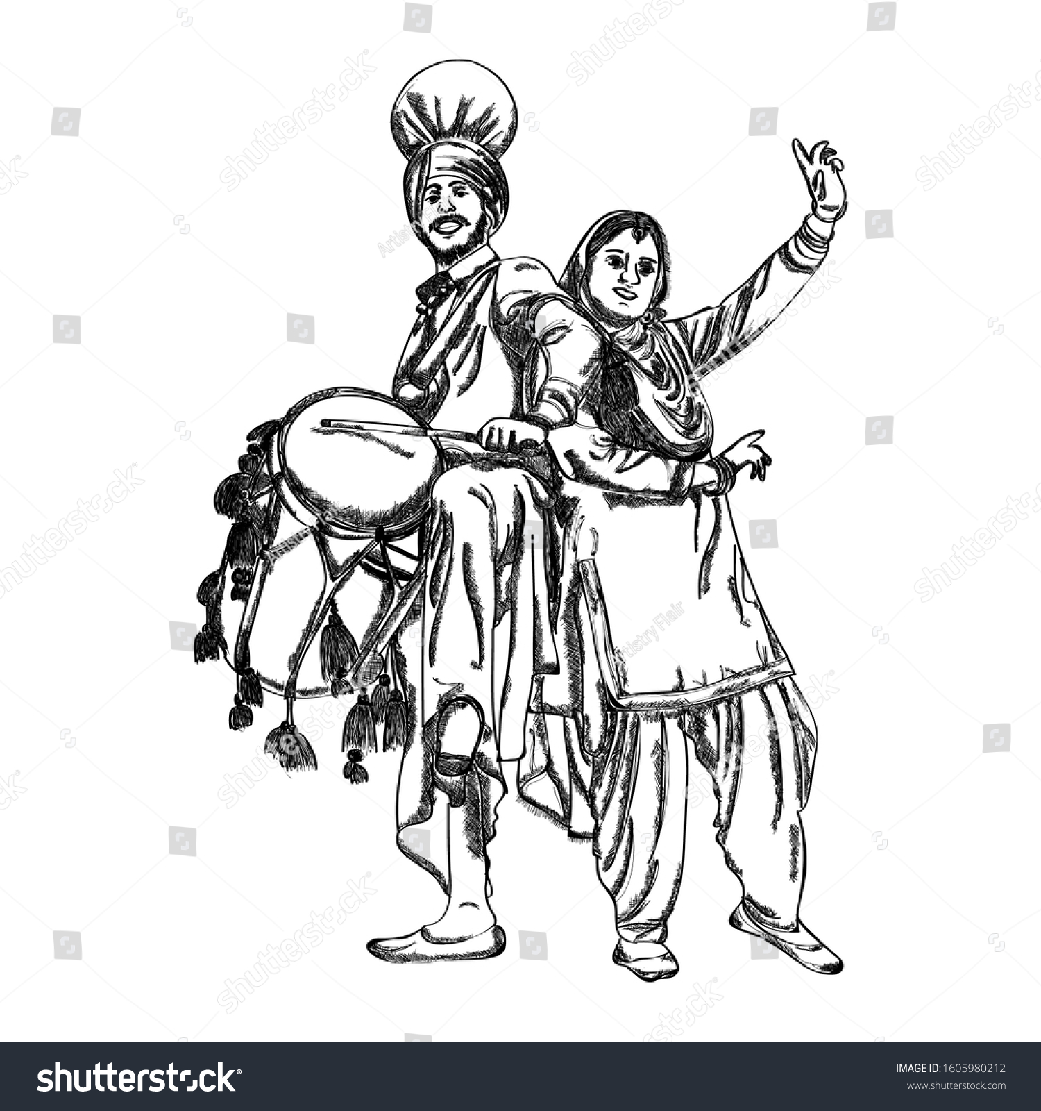 819 Punjabi sketches Stock Illustrations, Images & Vectors | Shutterstock