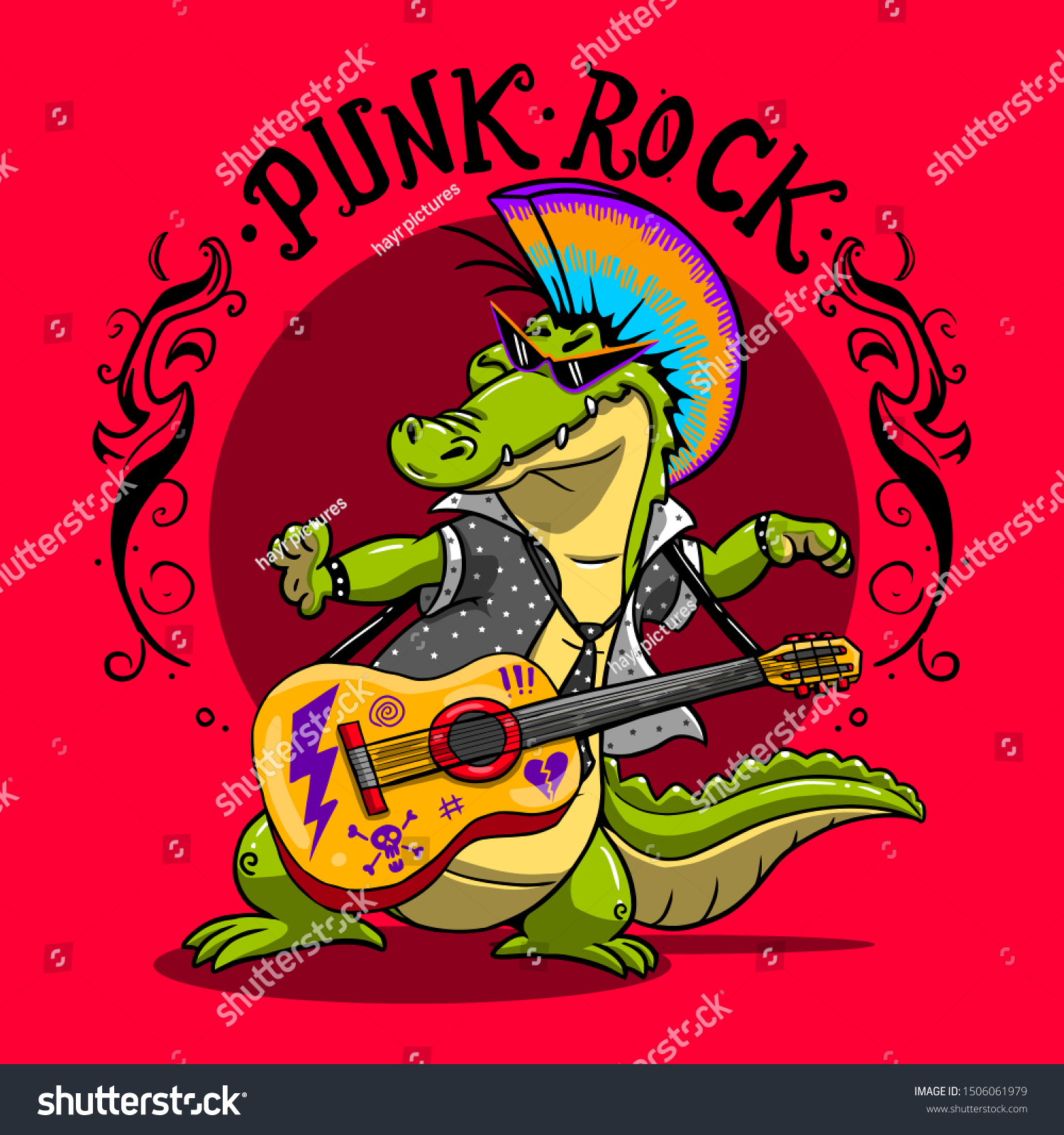 Punk Rock Cartoon Character Design Funny Stock Image Download Now