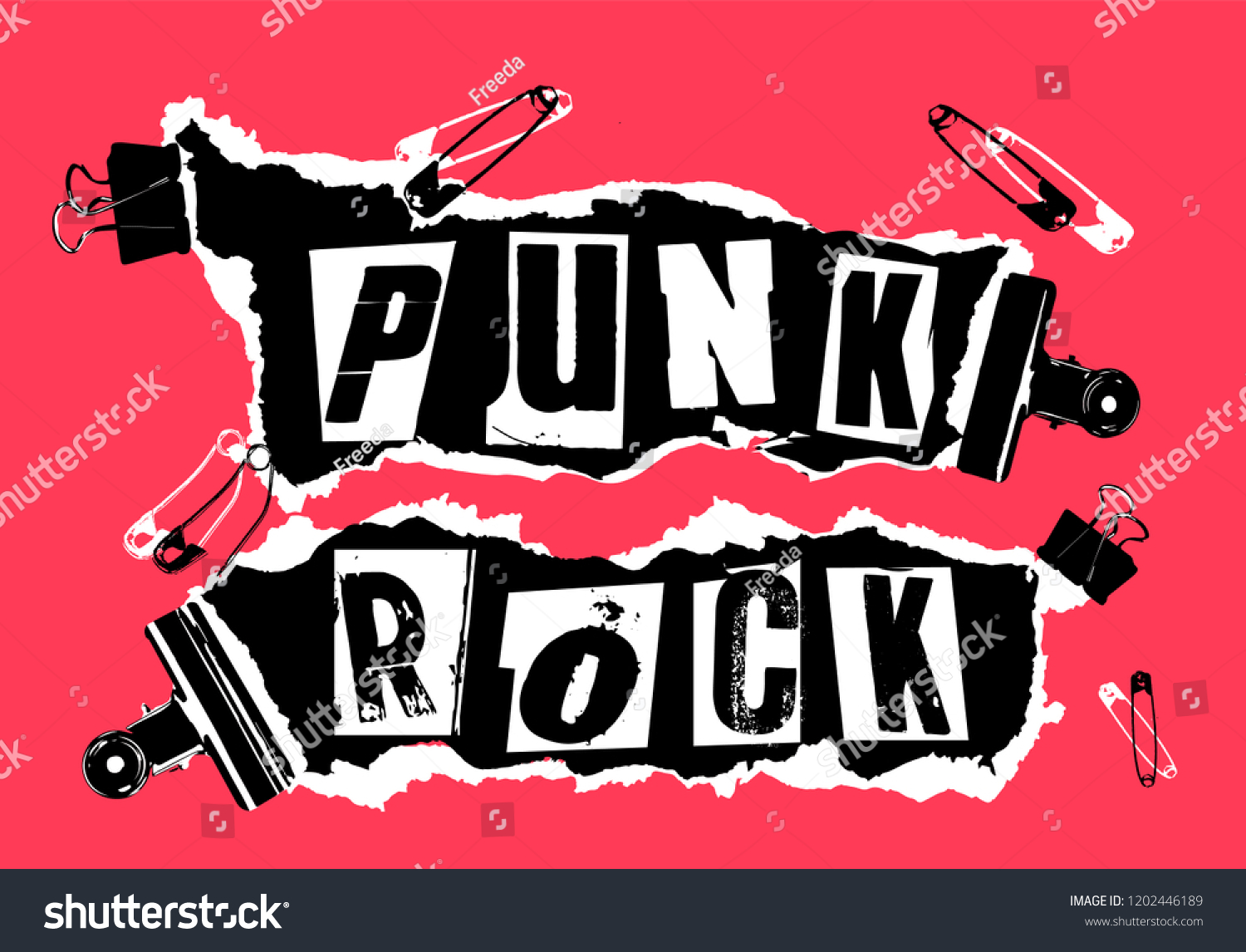 Punk Rock Lettering Font Study Style Royalty Free Stock Image