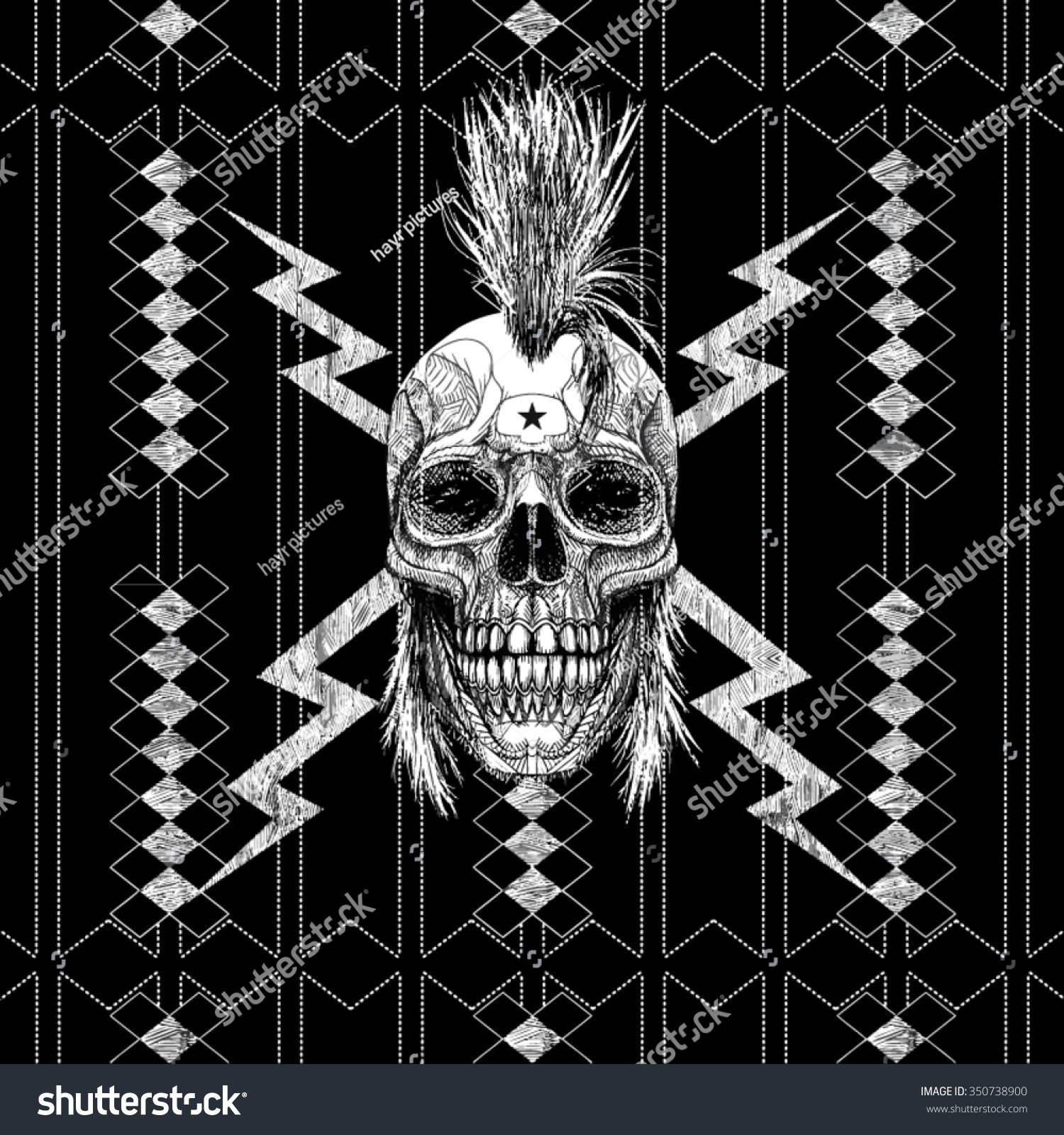 Punk T Shirt Graphic Stock Vector Illustration 350738900 : Shutterstock