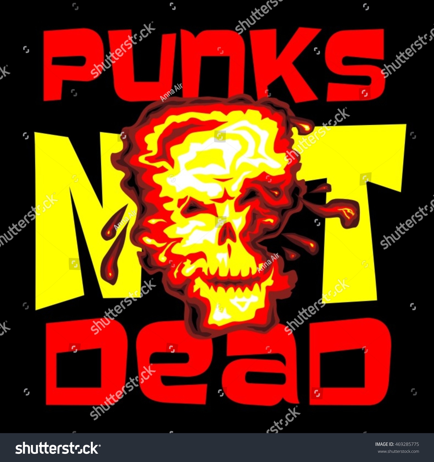 Punks Not Dead Vector Poster Design Stock Vector 469285775 - Shutterstock