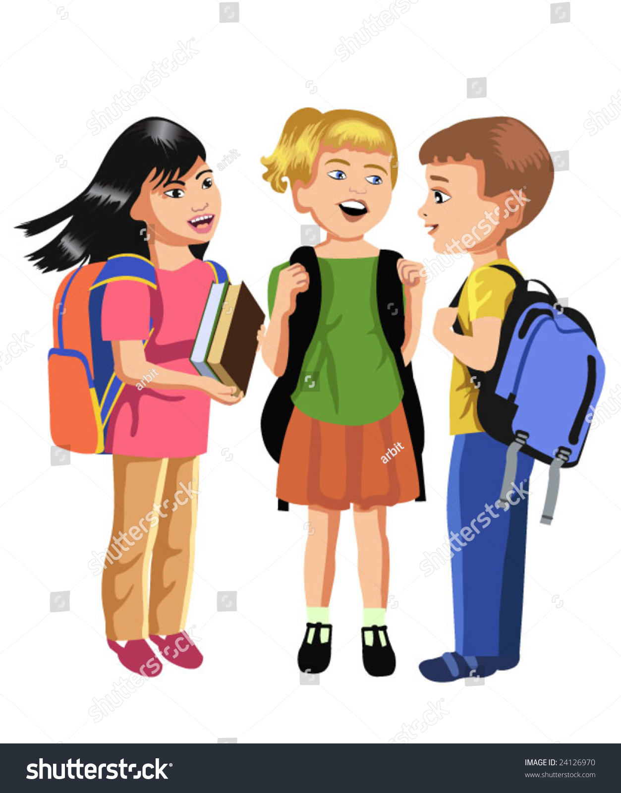 Pupils Talking Stock Vector 24126970 - Shutterstock