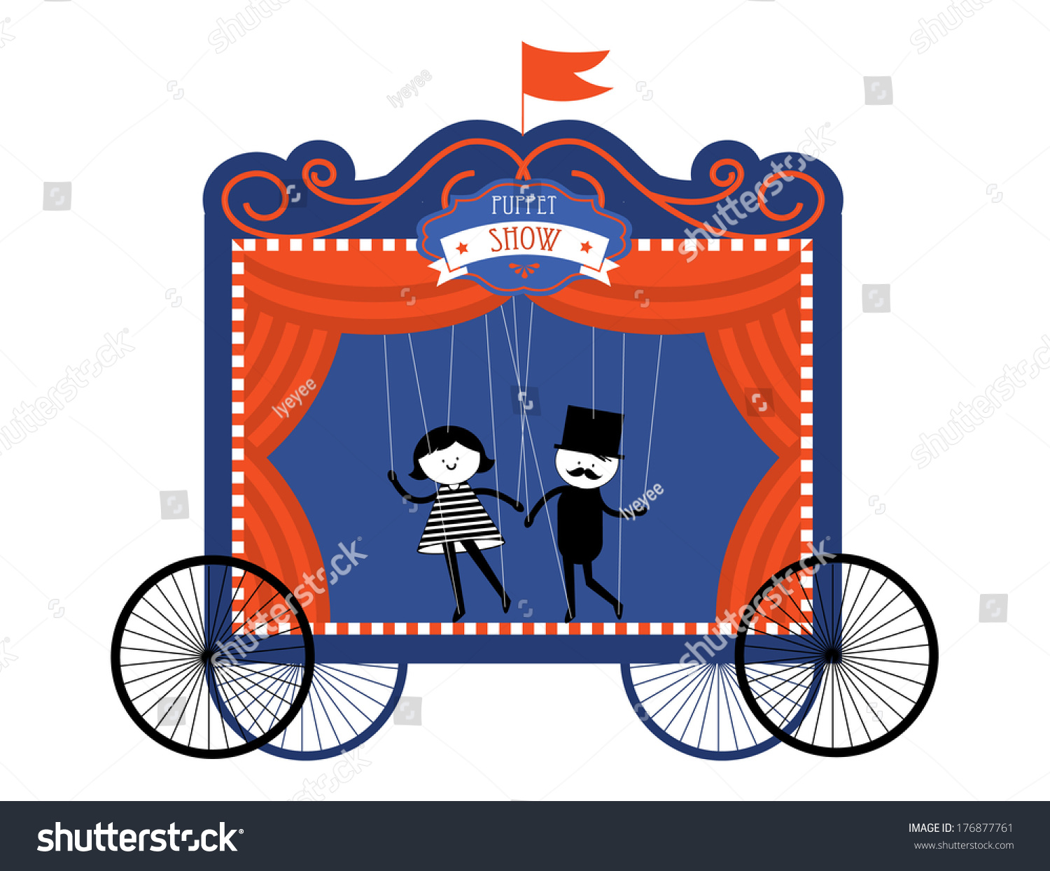 Puppet Stagewagonvehicle Vectorillustration Stock Vector (Royalty Free ...