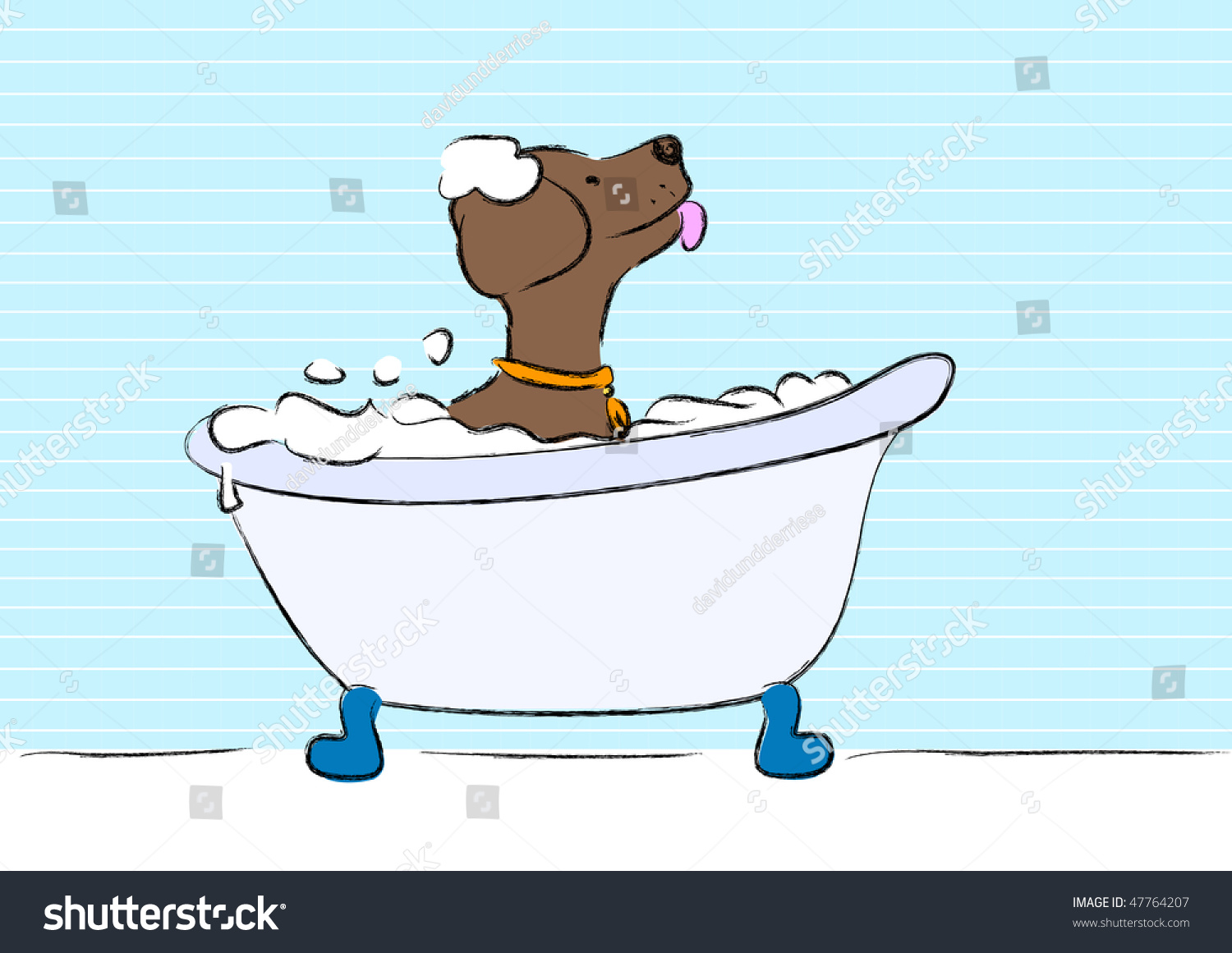 Puppy Bath Ii - Vector. - 47764207 : Shutterstock