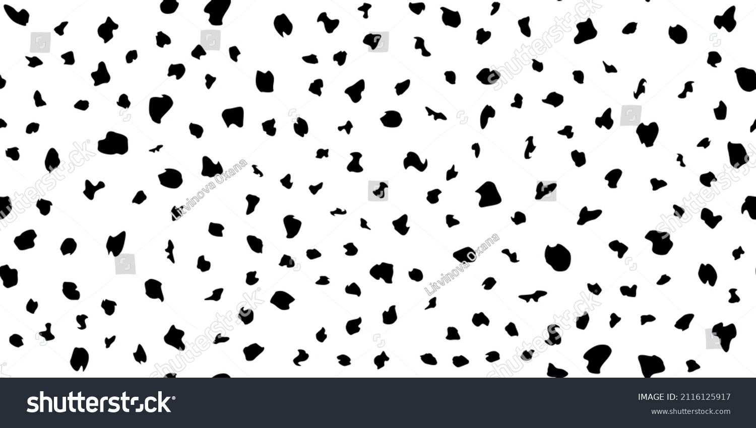 SVG of Puppy dalmatian fur abstract simple seamless pattern. Animal camouflage skin endless texture. Organic irregular dotty backdrop. Cheetah or cow black and white coat texture. Fabric surface design svg