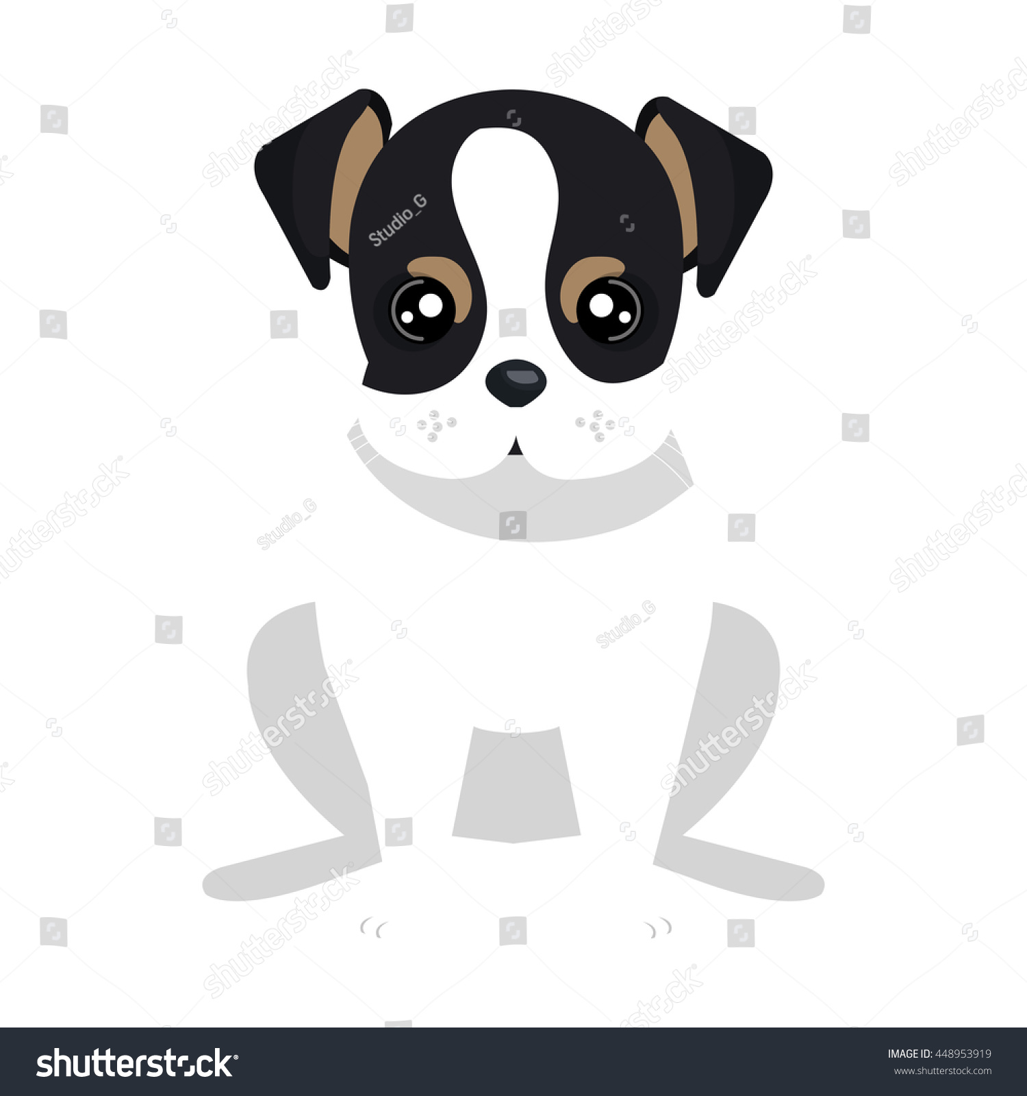 Puppy Dog Face Cartoon Vector Illustration Stock Vector (royalty Free 