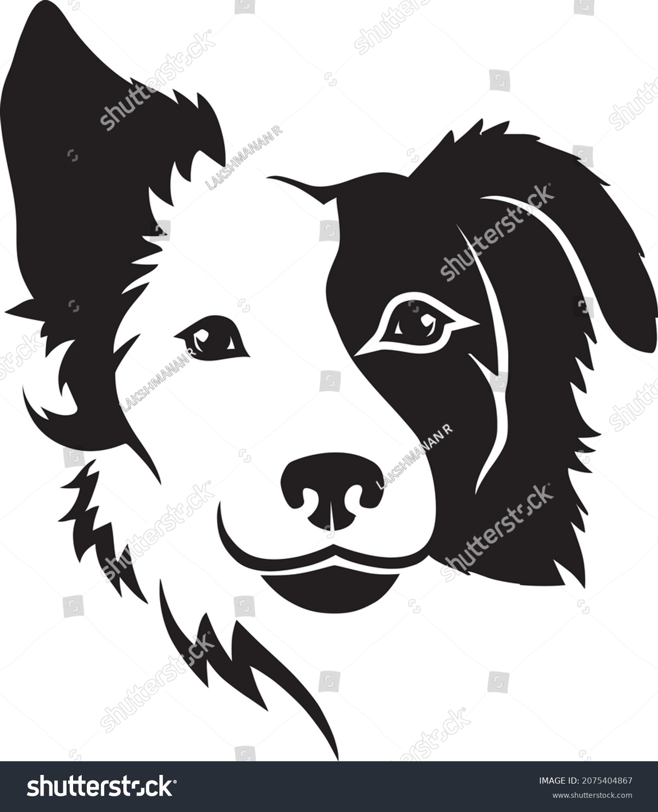 Puppy Dog Head Black Logo Stock Vector (Royalty Free) 2075404867 ...