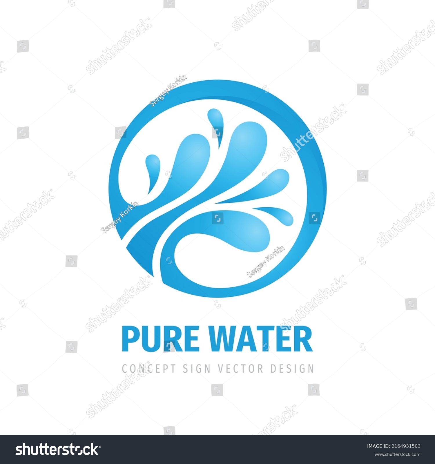 Pure Water Drops Vector Logo Template Stock Vector (Royalty Free ...