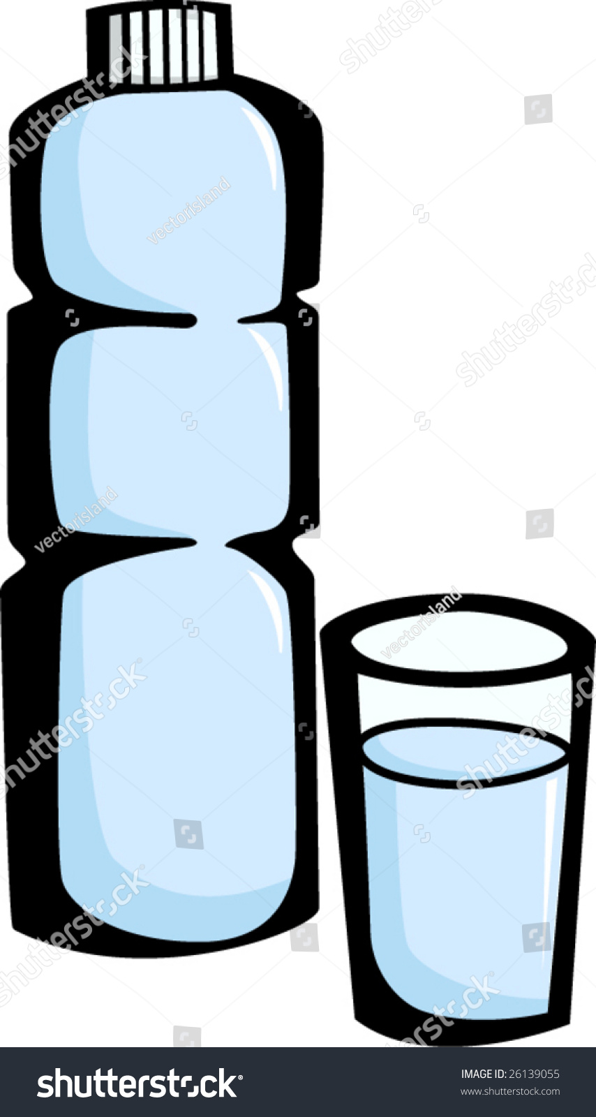 Purified Bottled Water Glass Stock Vector 26139055 - Shutterstock