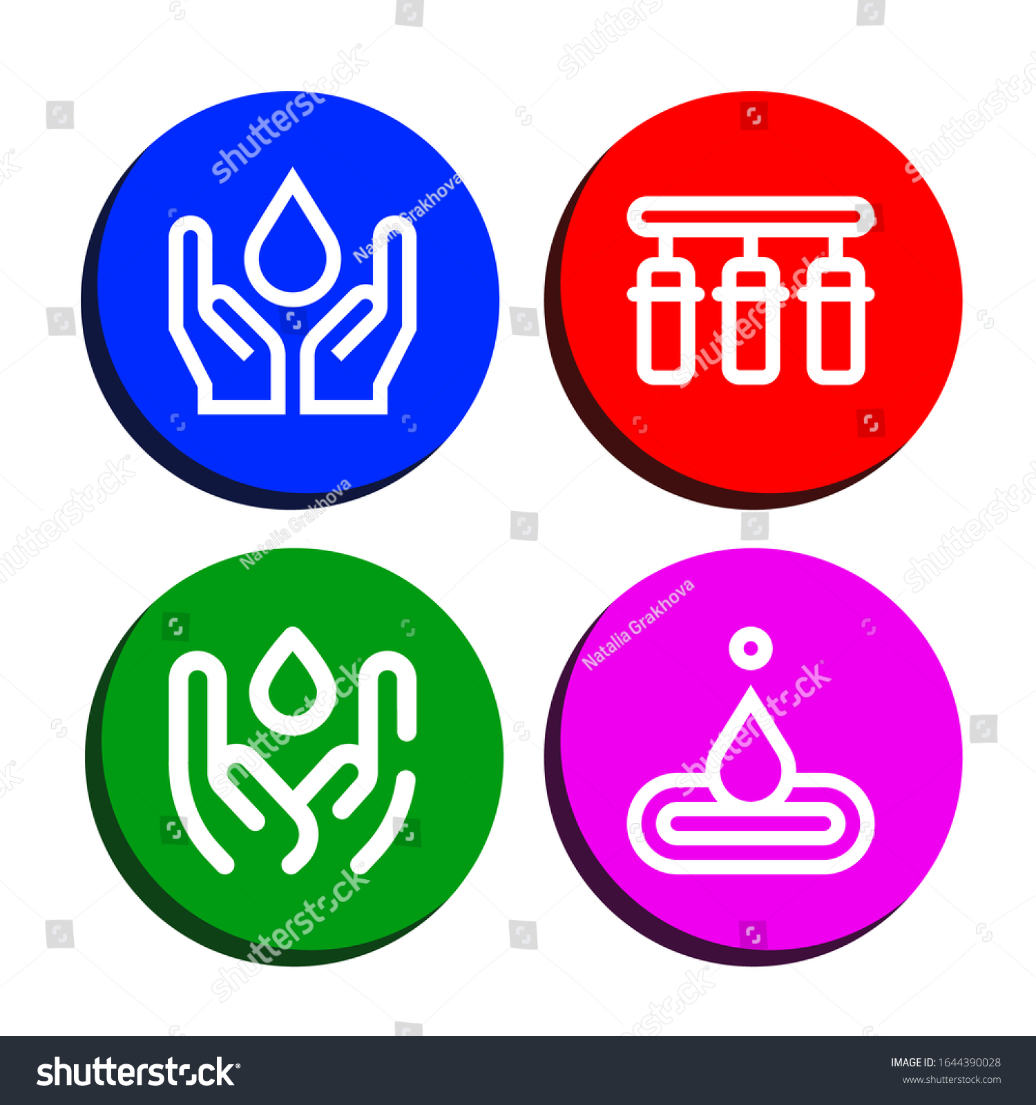 Purified Icon Set Collection Water Water Stock Vector (Royalty Free ...