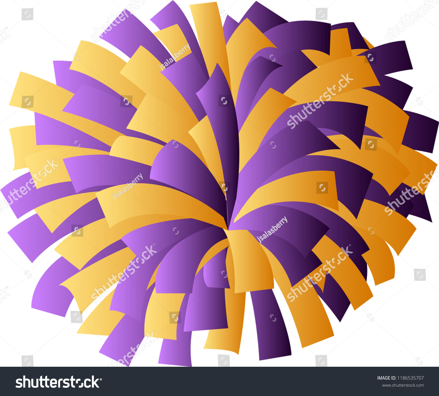 Purple Gold Cheerleader Pompom Stock Vector Royalty Free