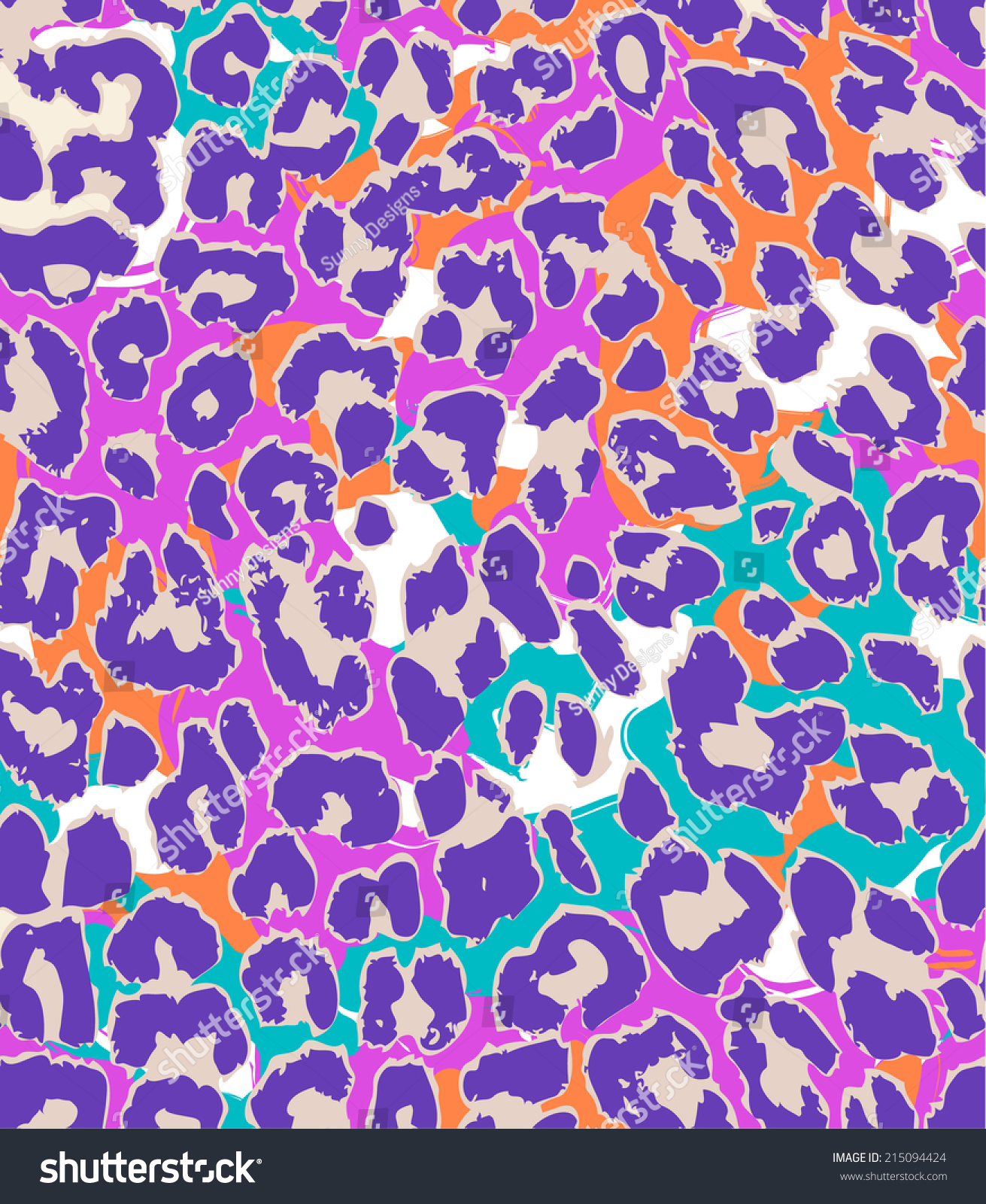 Purple Bright Animal Print ~ Seamless Vector Background - 215094424 ...