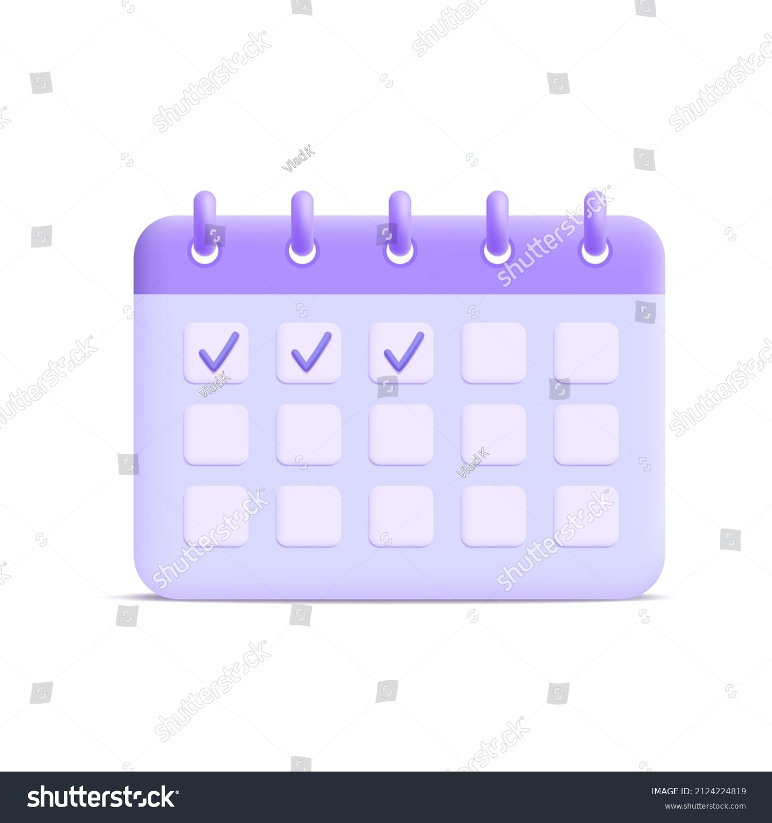 SVG of Purple 3D calendar.  Trending 3D icon.Online Event svg
