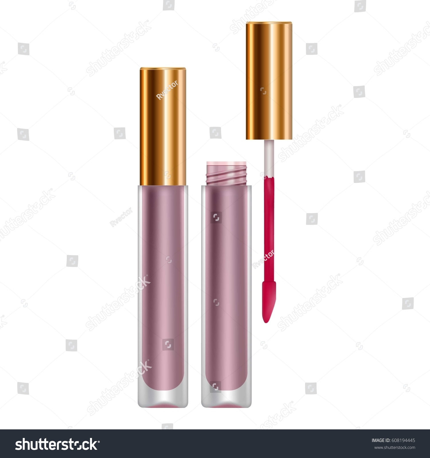 Purple Lip Gloss Mockup Realistic Illustration Stock ...