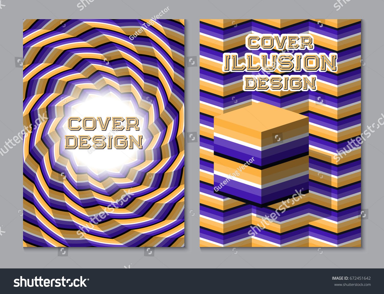 Purple Orange Color Scheme Book Cover Stock Vector (Royalty Free