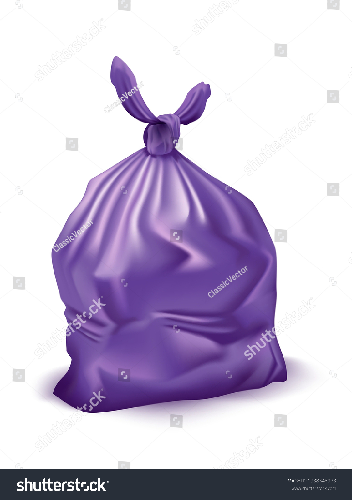 Purple Plastic Bag Garbage Package Trash Stock Vector (Royalty Free ...