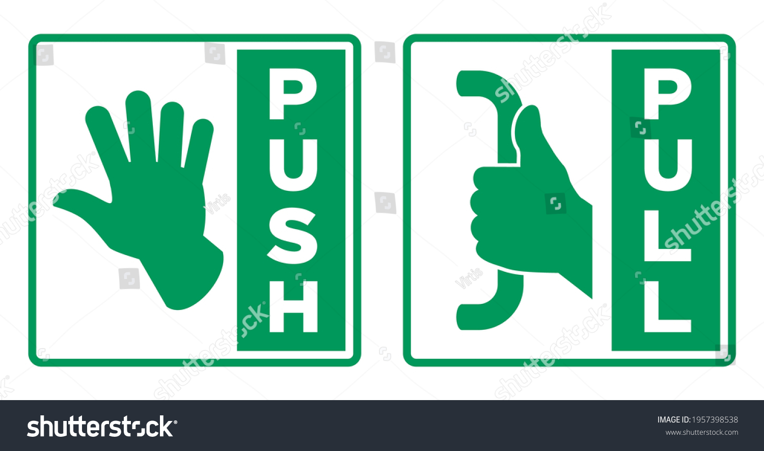 Push Pull Open Door Signs Vector Stock Vector (Royalty Free) 1957398538 ...