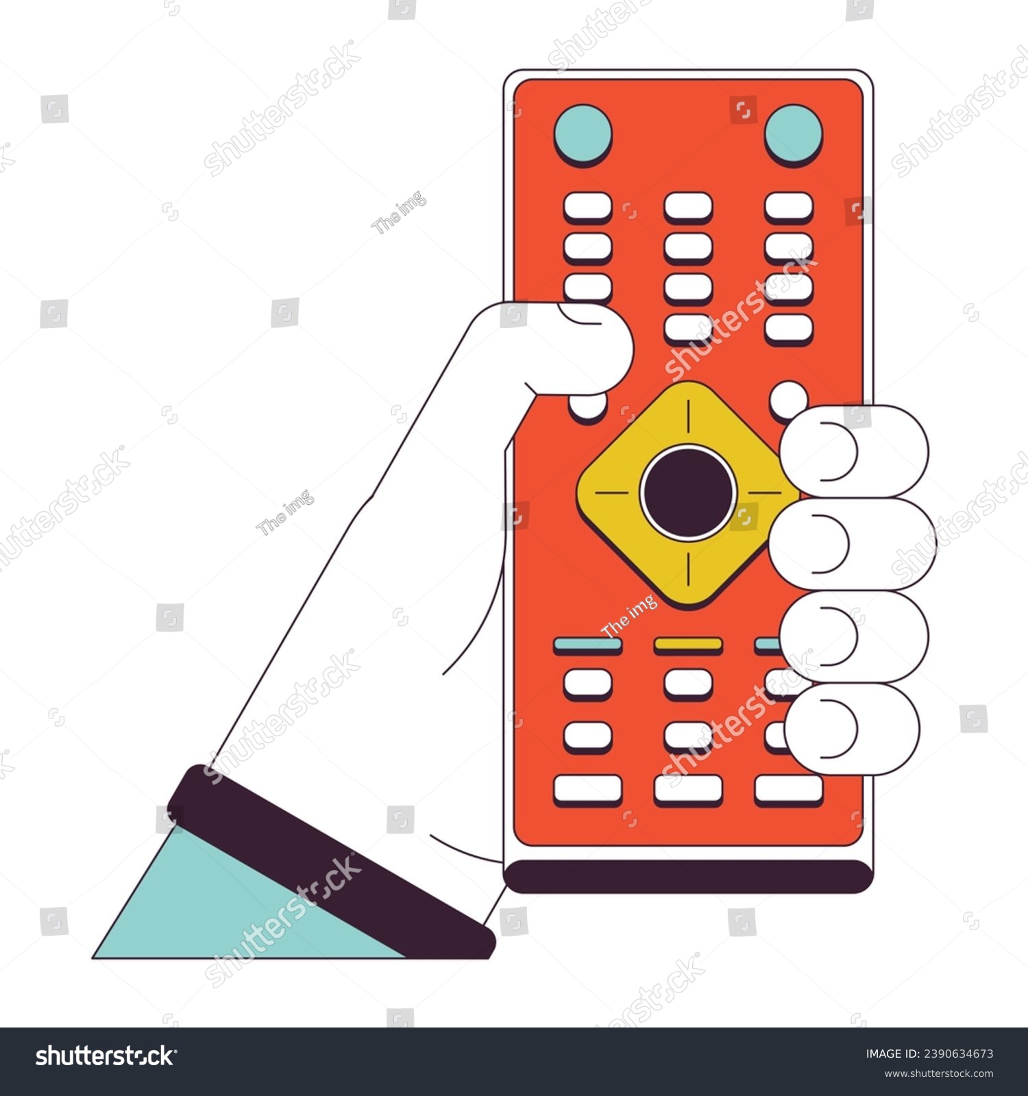 hand holding red remote control clip art preview