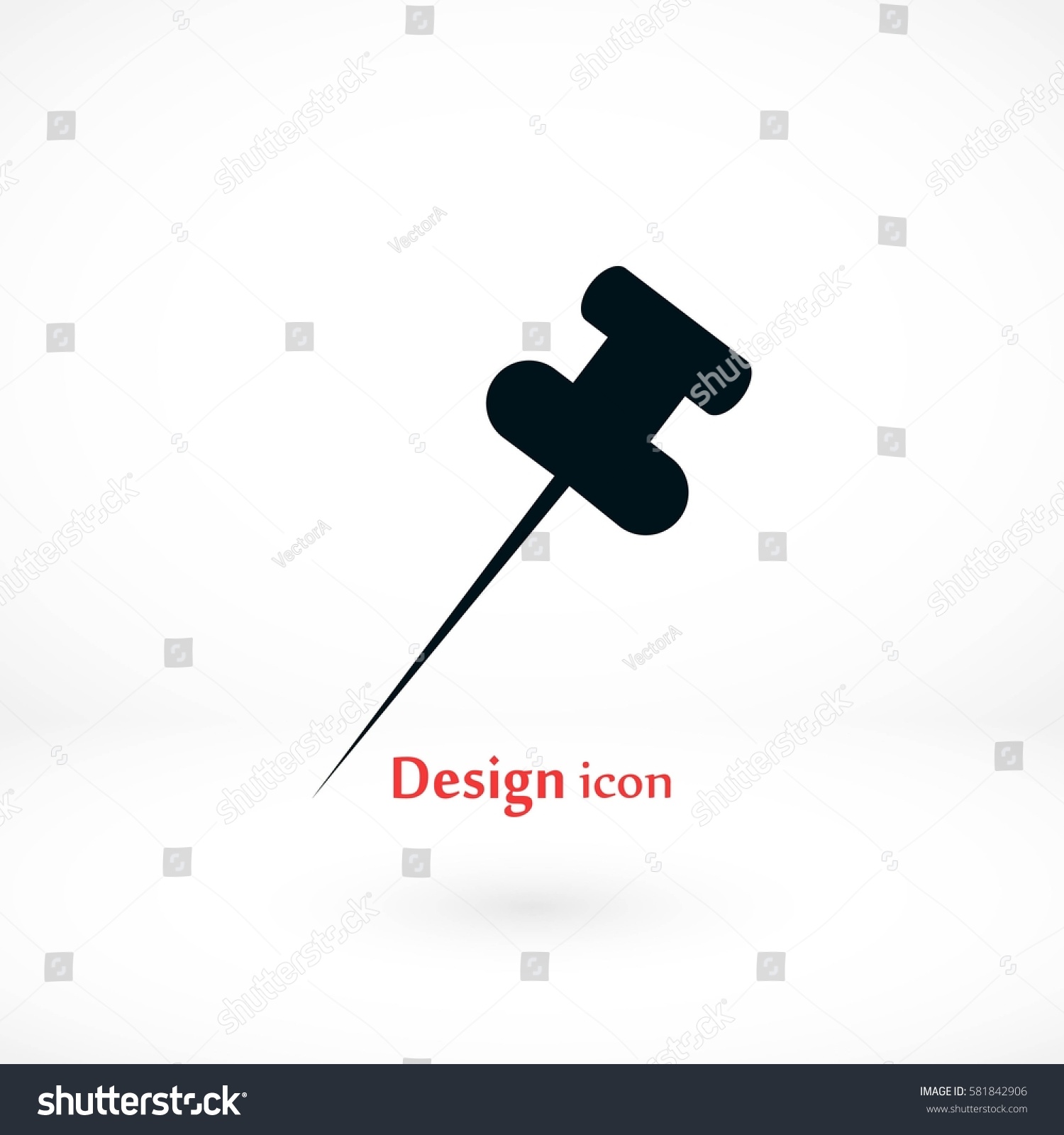 Push Pin Icon Flat Design Best Stock Vector Royalty Free 581842906 Push Pin Icon Flat Design Best Stock Vector Royalty Free 581842906