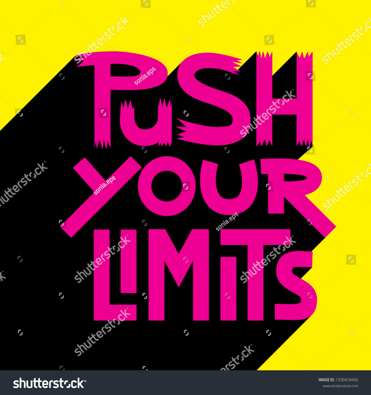 Push Your Limits Inspirational Quote Lettering เวกเตอร์สต็อก ปลอดค่าลิขสิทธิ์ 1330418456 9887