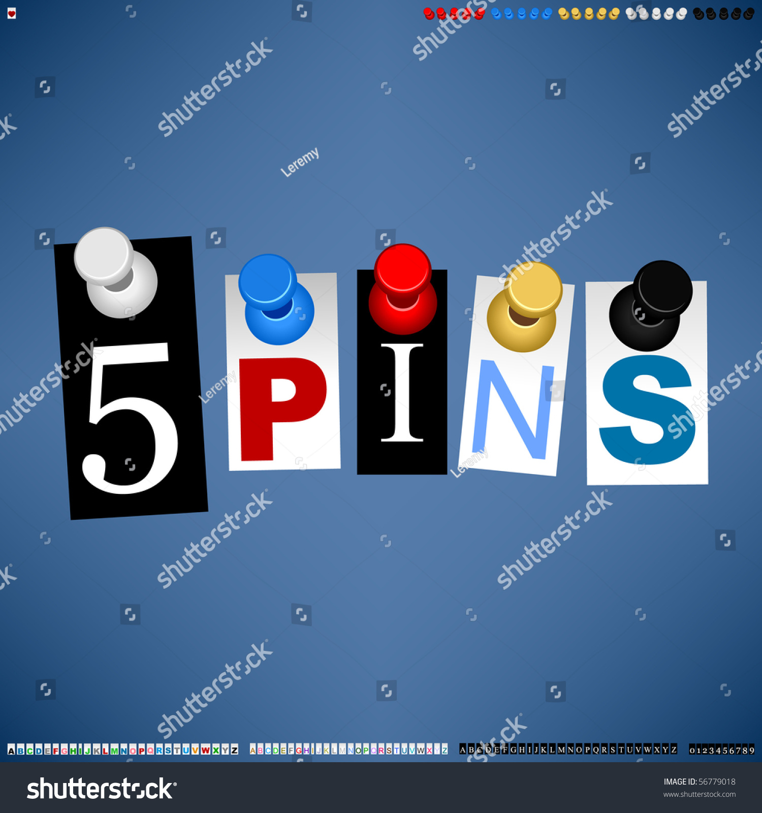 Pushpin Customizable Word Vector Stock Vector (Royalty Free) 56779018 ...