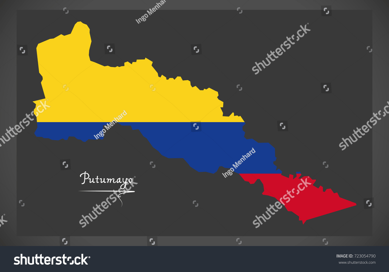 Putumayo Map Colombia Colombian National Flag Stock Vector Royalty Free 723054790 Shutterstock 