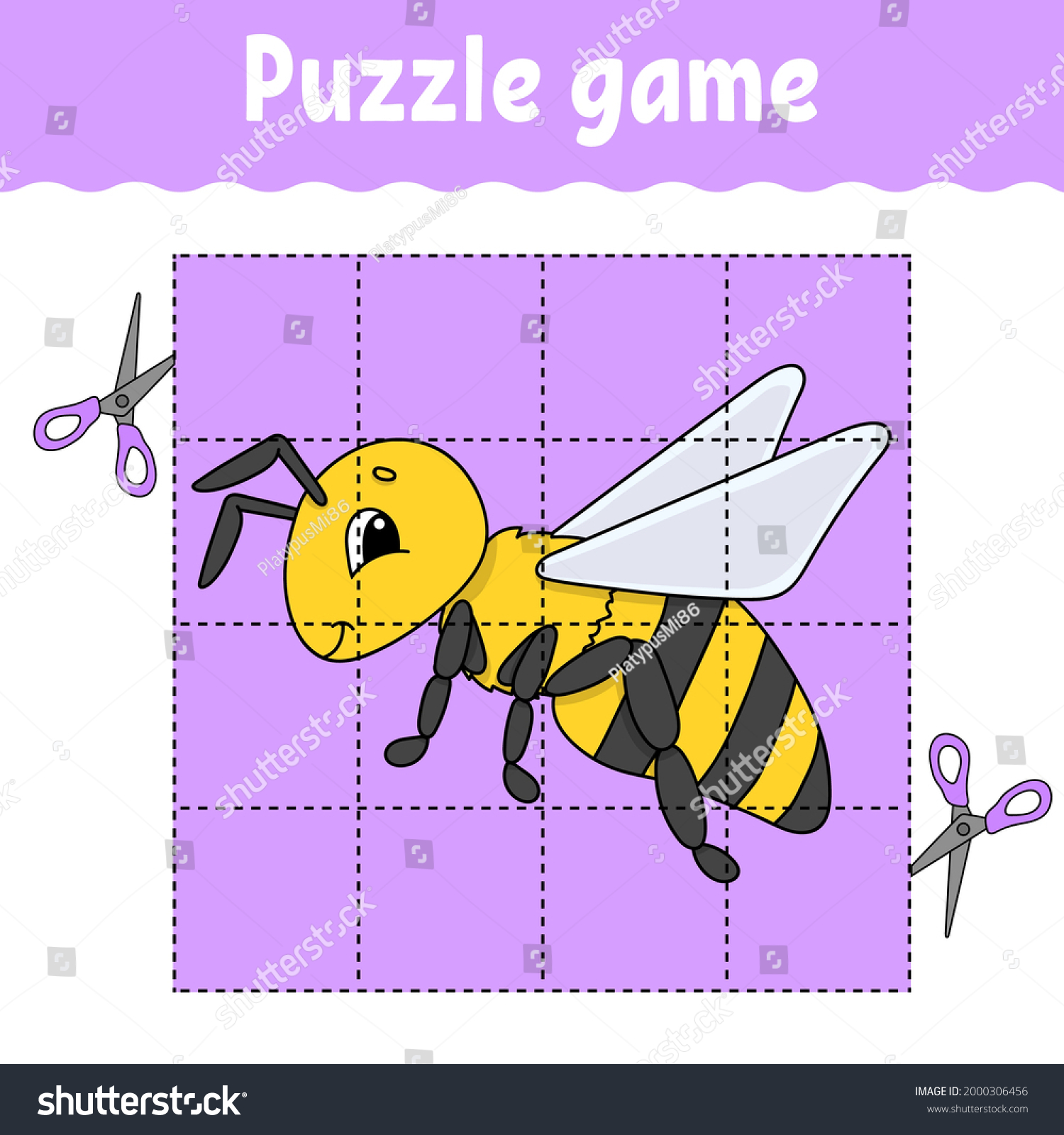 Puzzle Game Kids Education Developing Worksheet Stock Vector (royalty 