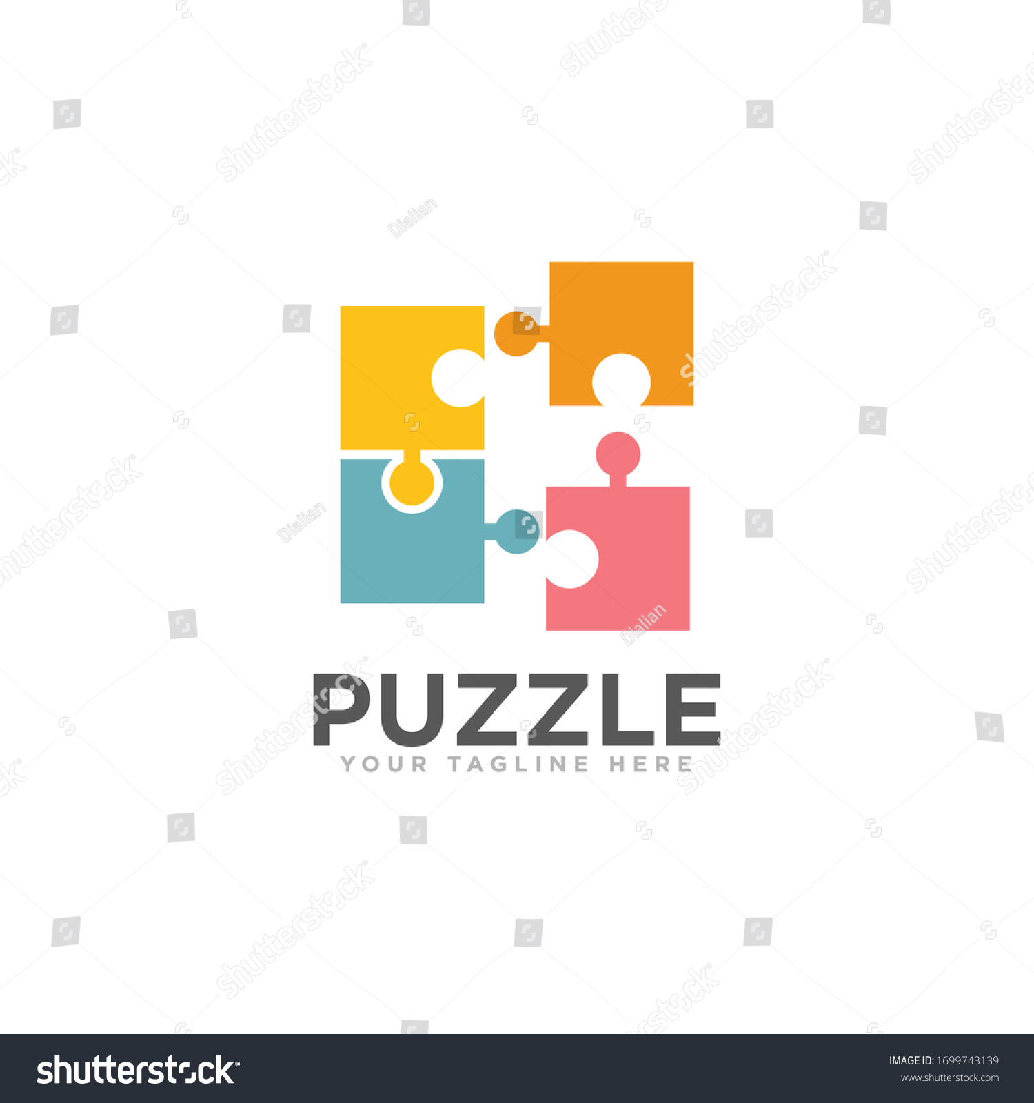 Puzzle Logo Design Vector Template Stock Vector (Royalty Free ...