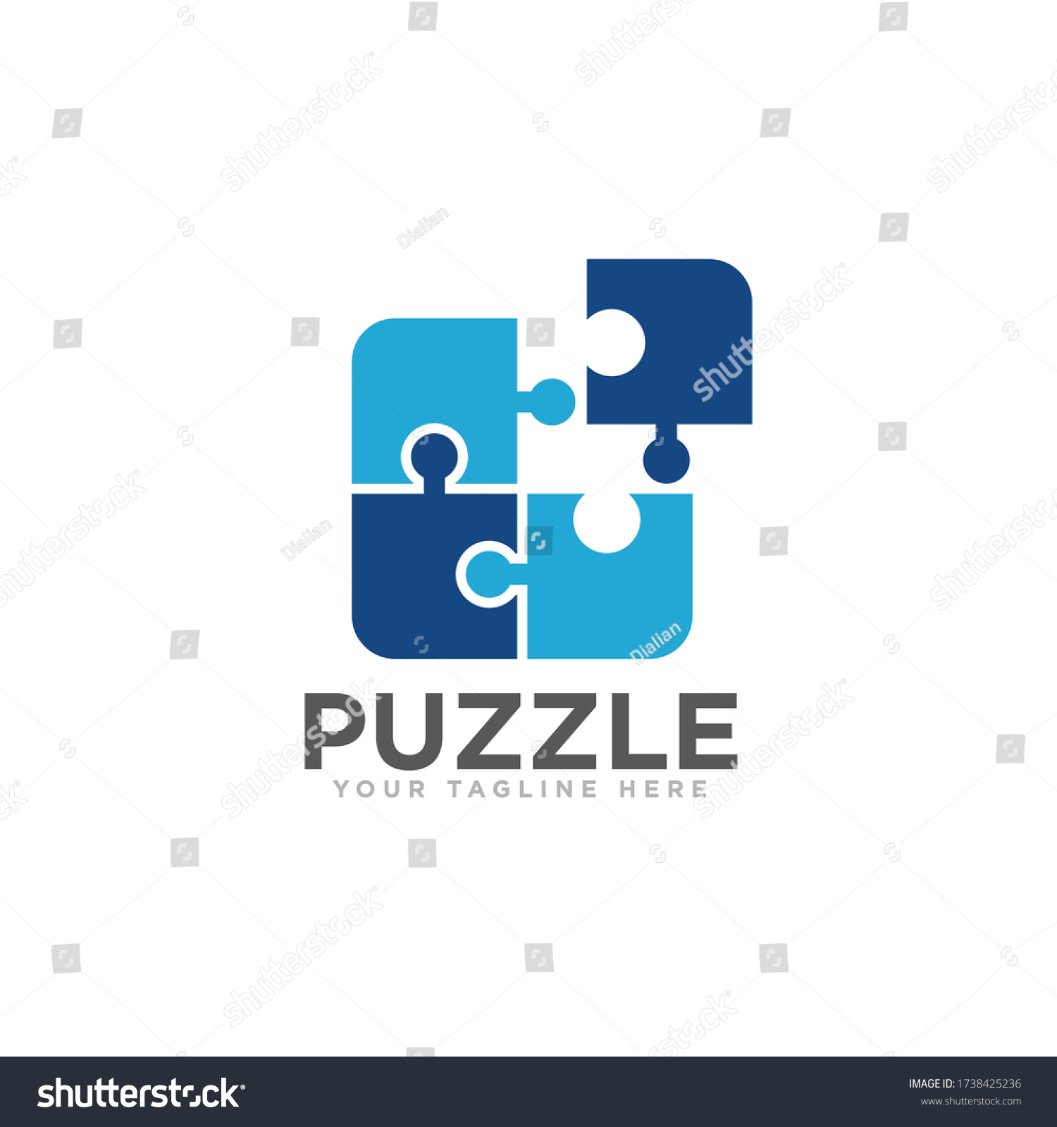 Puzzle Logo Design Vector Template Stock Vector (Royalty Free ...