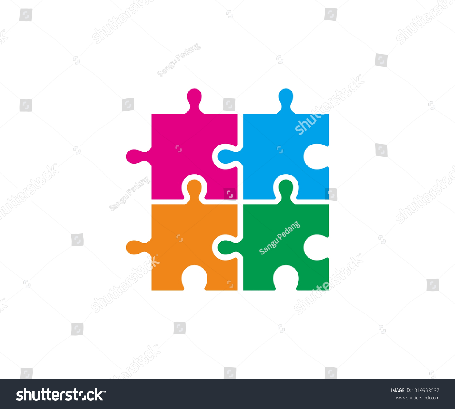 Puzzle Logo Icon Vector Game Logo Stock Vector (Royalty Free) 1019998537