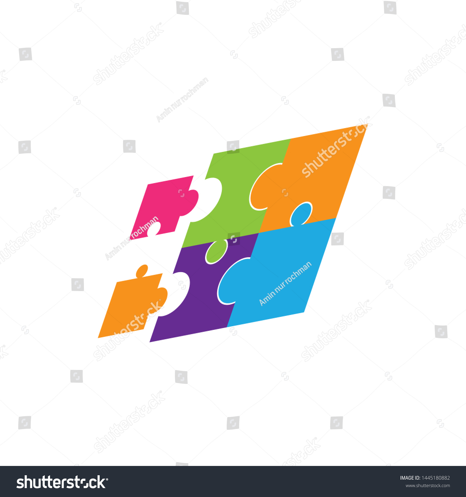 Puzzle Logo Vector Template Design Stock Vector (royalty Free 