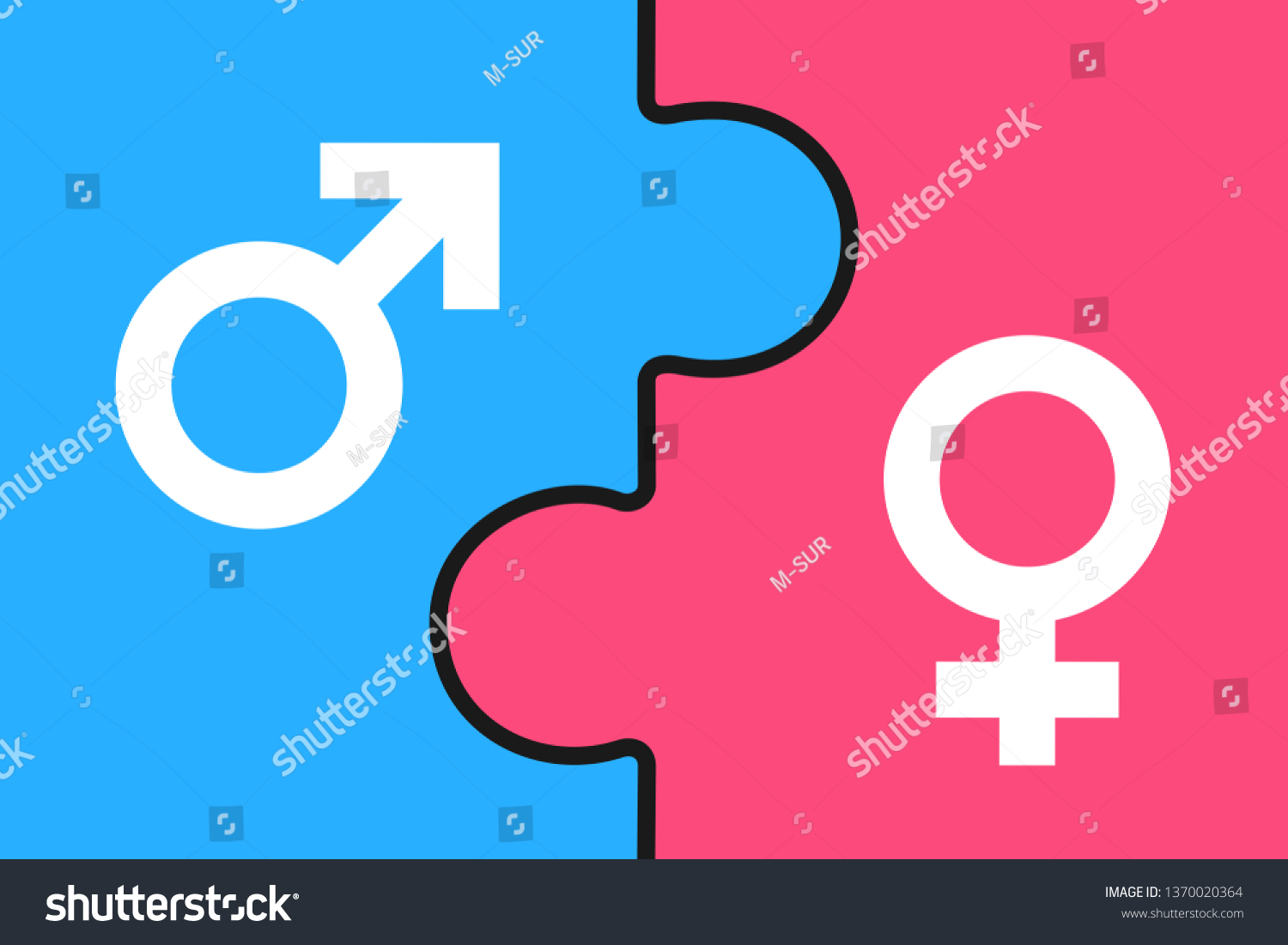 Puzzle Man Woman Male Female Complementary Stock Vector Royalty Free 1370020364 Shutterstock