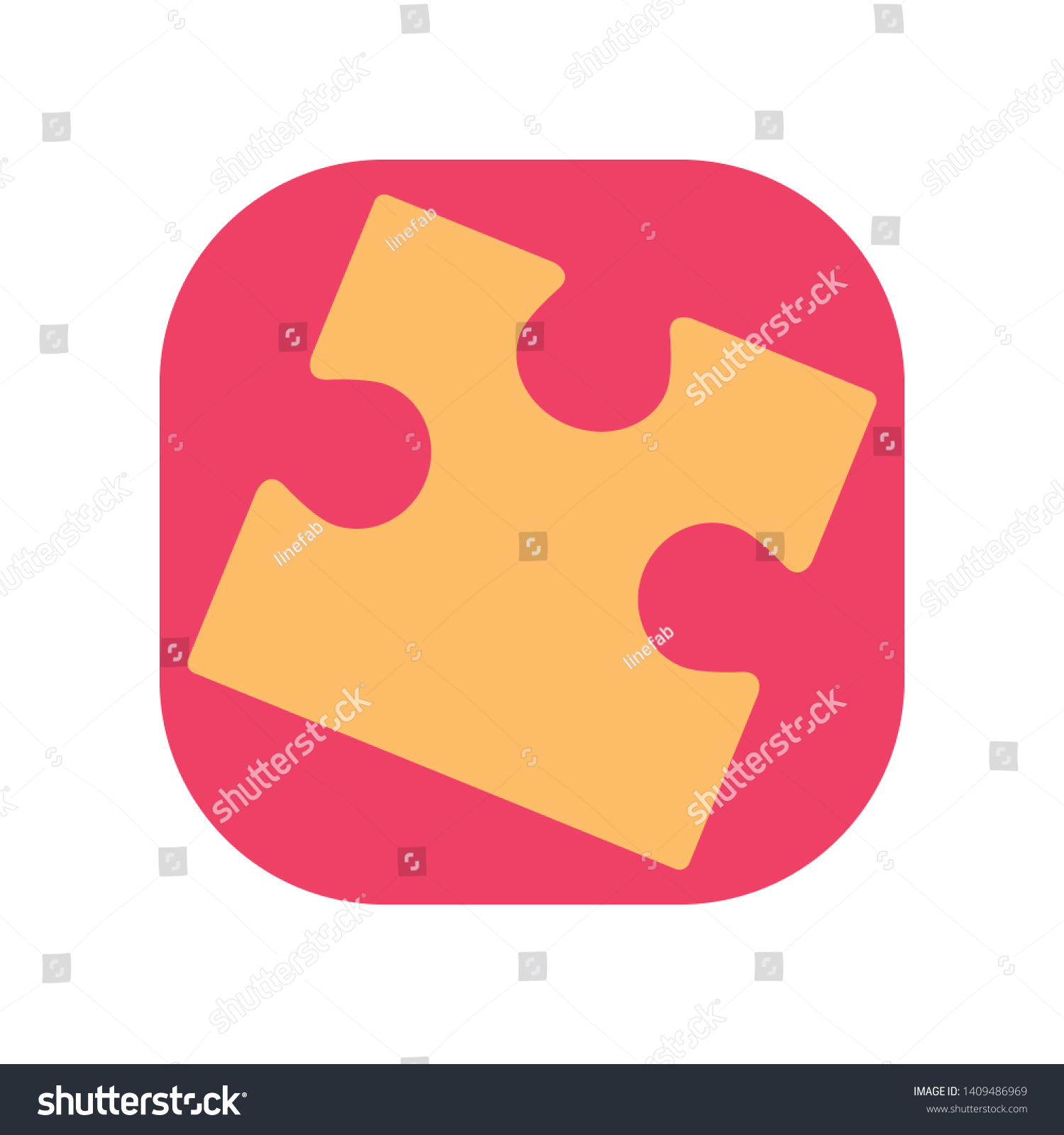 Puzzle Piece Geometric Shape Stock Vector Royalty Free 1409486969