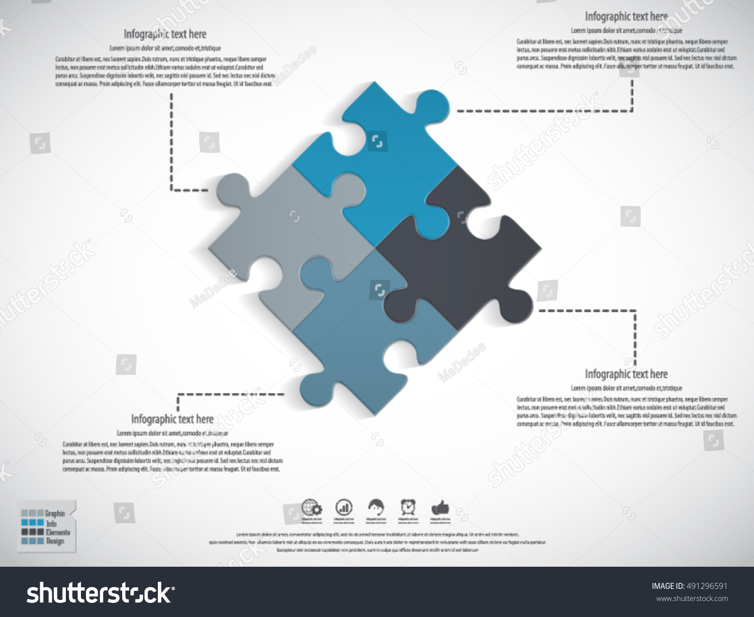 Puzzle Piece Infographics Business Concept Vector Stock Vector (Royalty ...