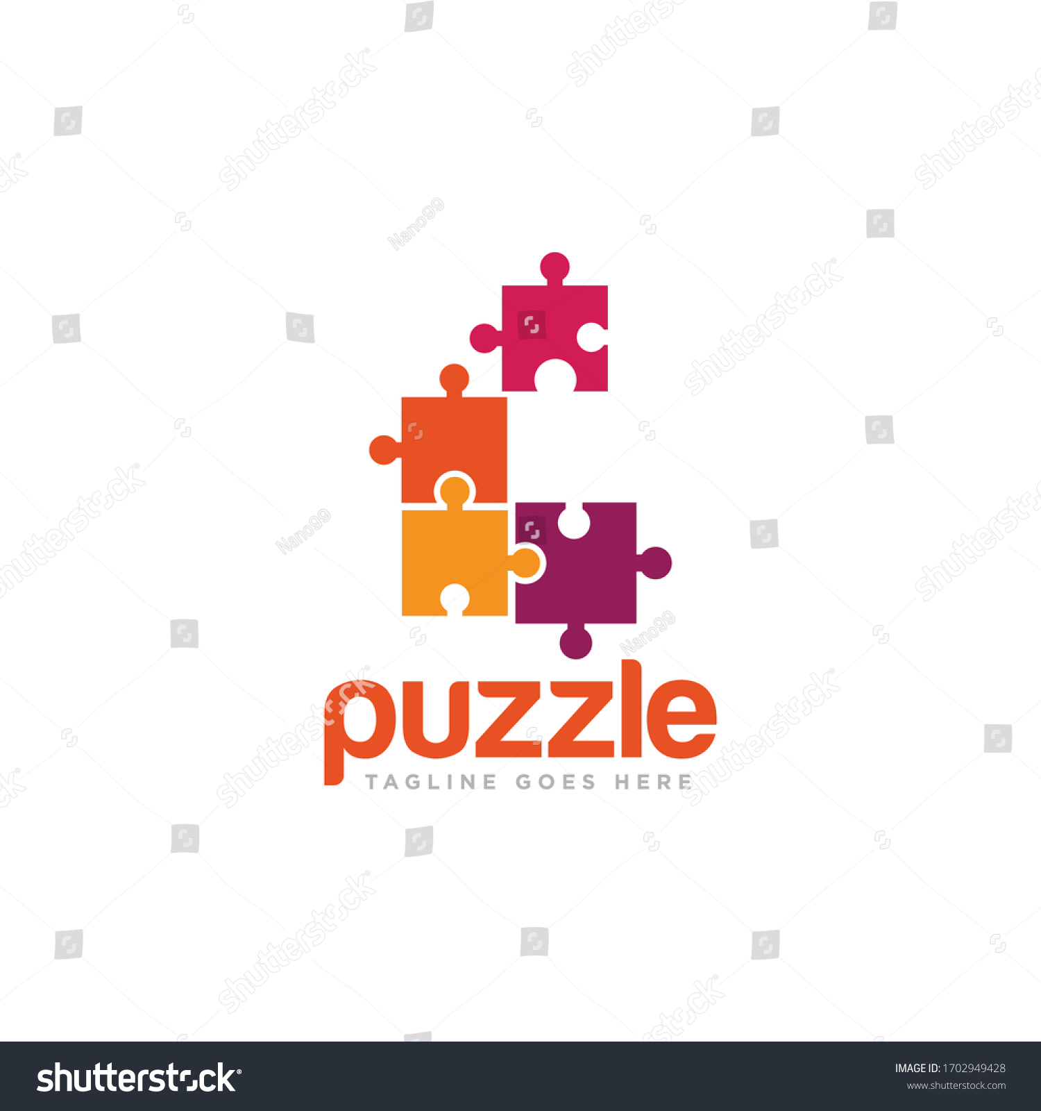 Puzzle Pieces Logo Design Vector Stock Vector (Royalty Free) 1702949428 ...