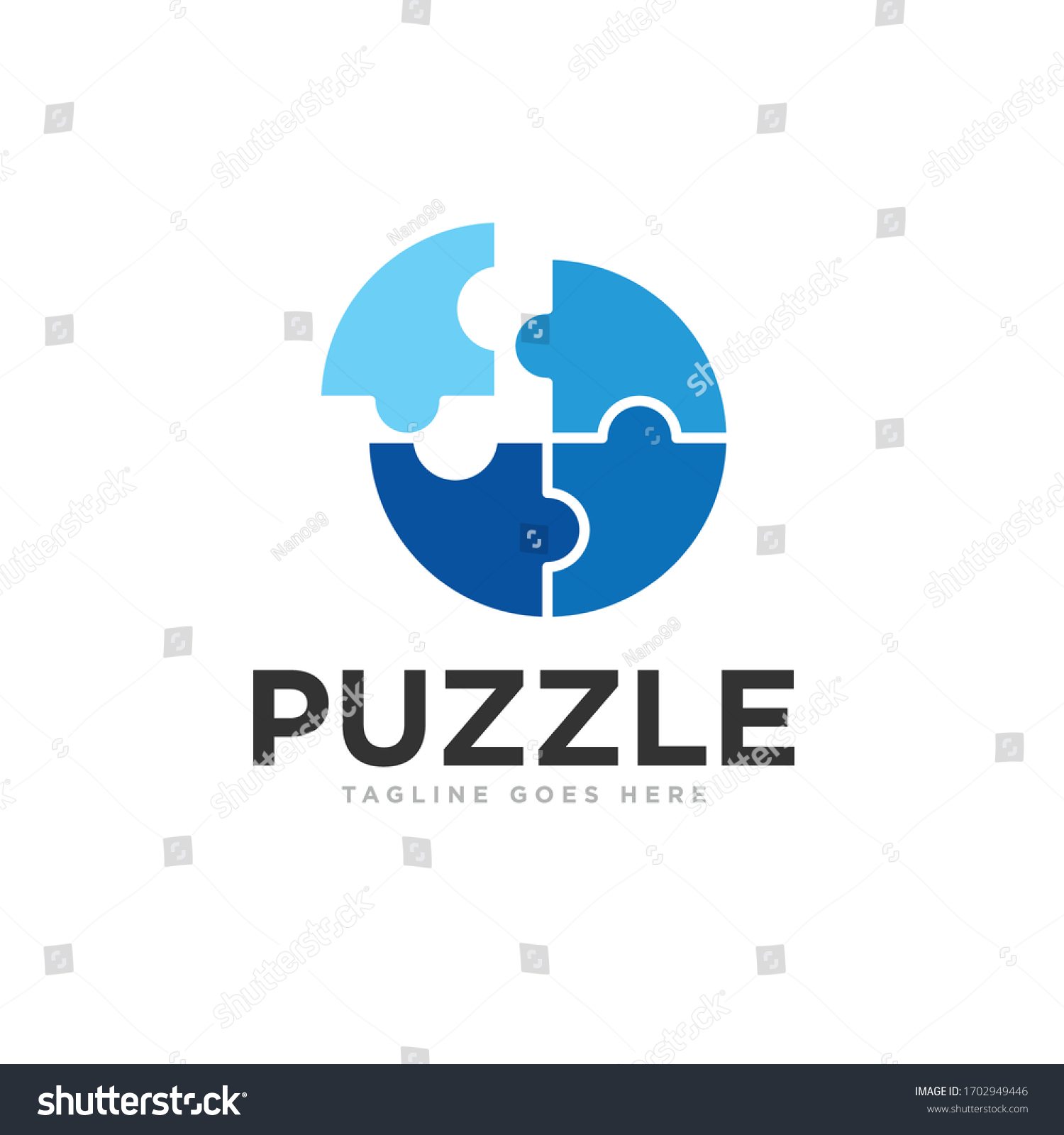 Puzzle Pieces Logo Design Vector Stock Vector (Royalty Free) 1702949446 ...