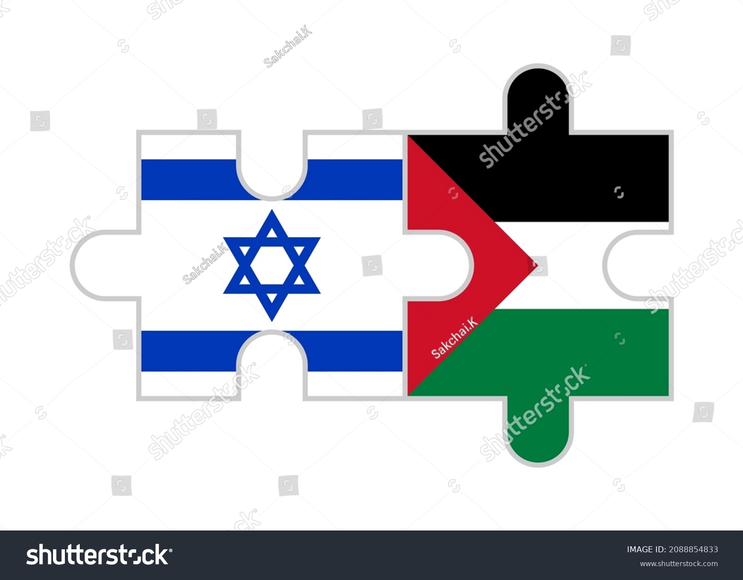 Puzzle Pieces Israel Palestine Flags Vector Stock Vector (Royalty Free ...