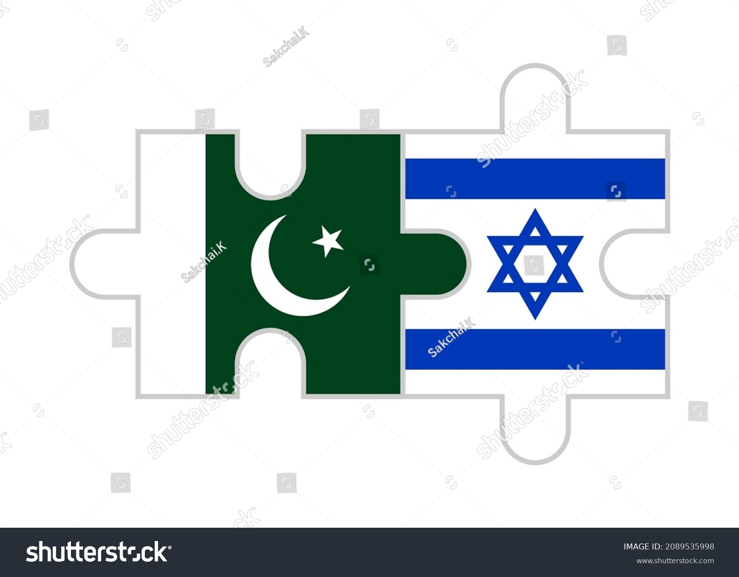 Puzzle Pieces Pakistan Israel Flags Vector Stock Vector (Royalty Free ...