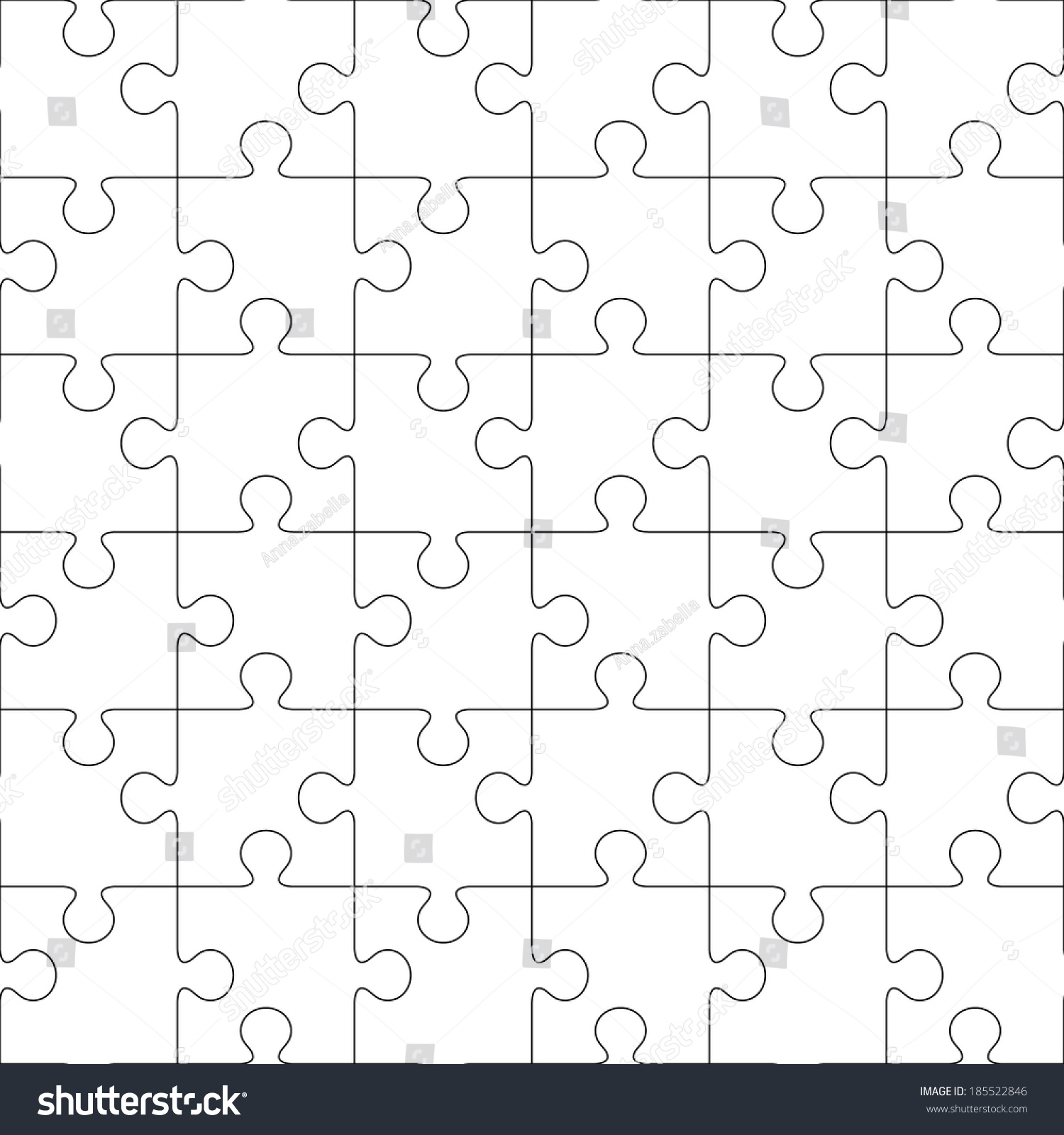 Puzzles. Seamless Line Pattern Stock Vector Illustration 185522846 ...