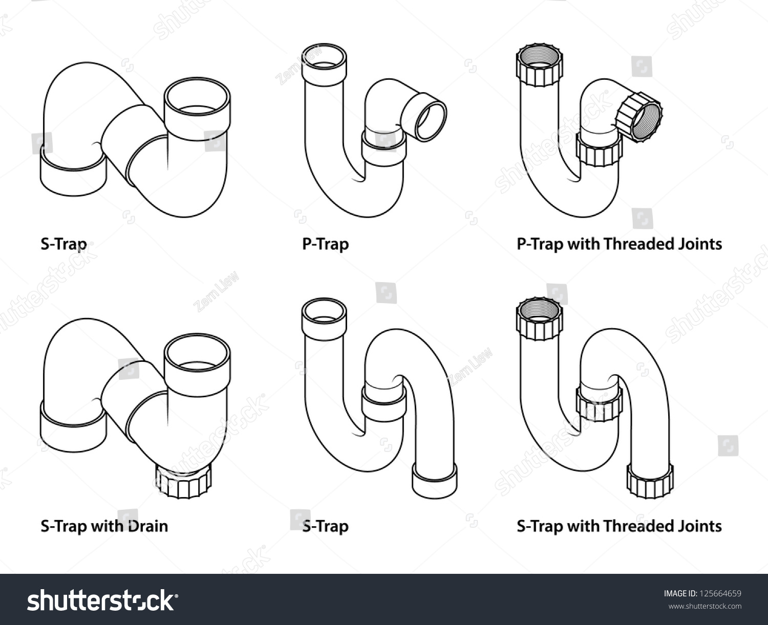 Pvc Pipe Fittings Selection P S vector de stock (libre de regalías