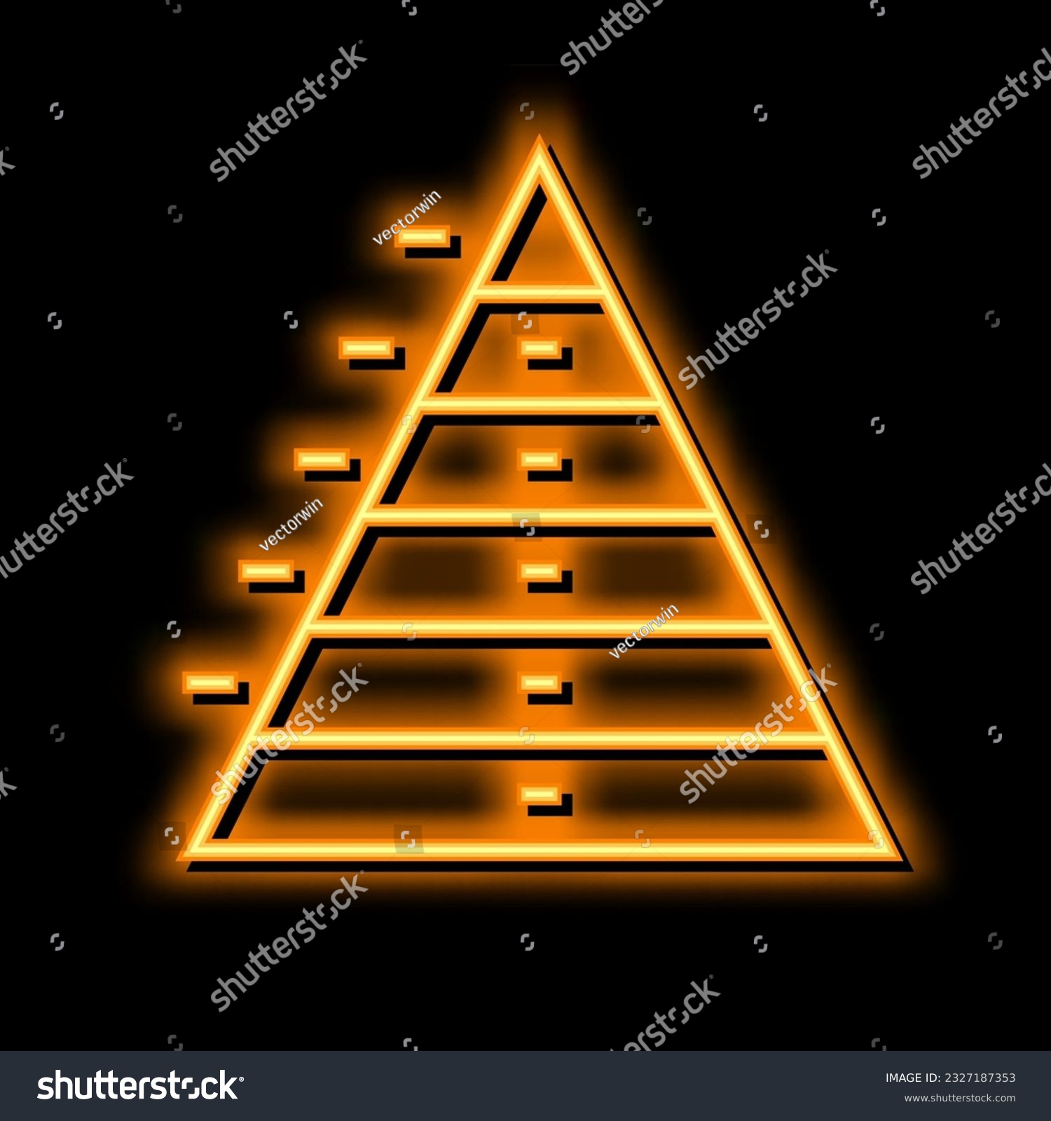 SVG of pyramid chart neon light sign vector. pyramid chart illustration svg