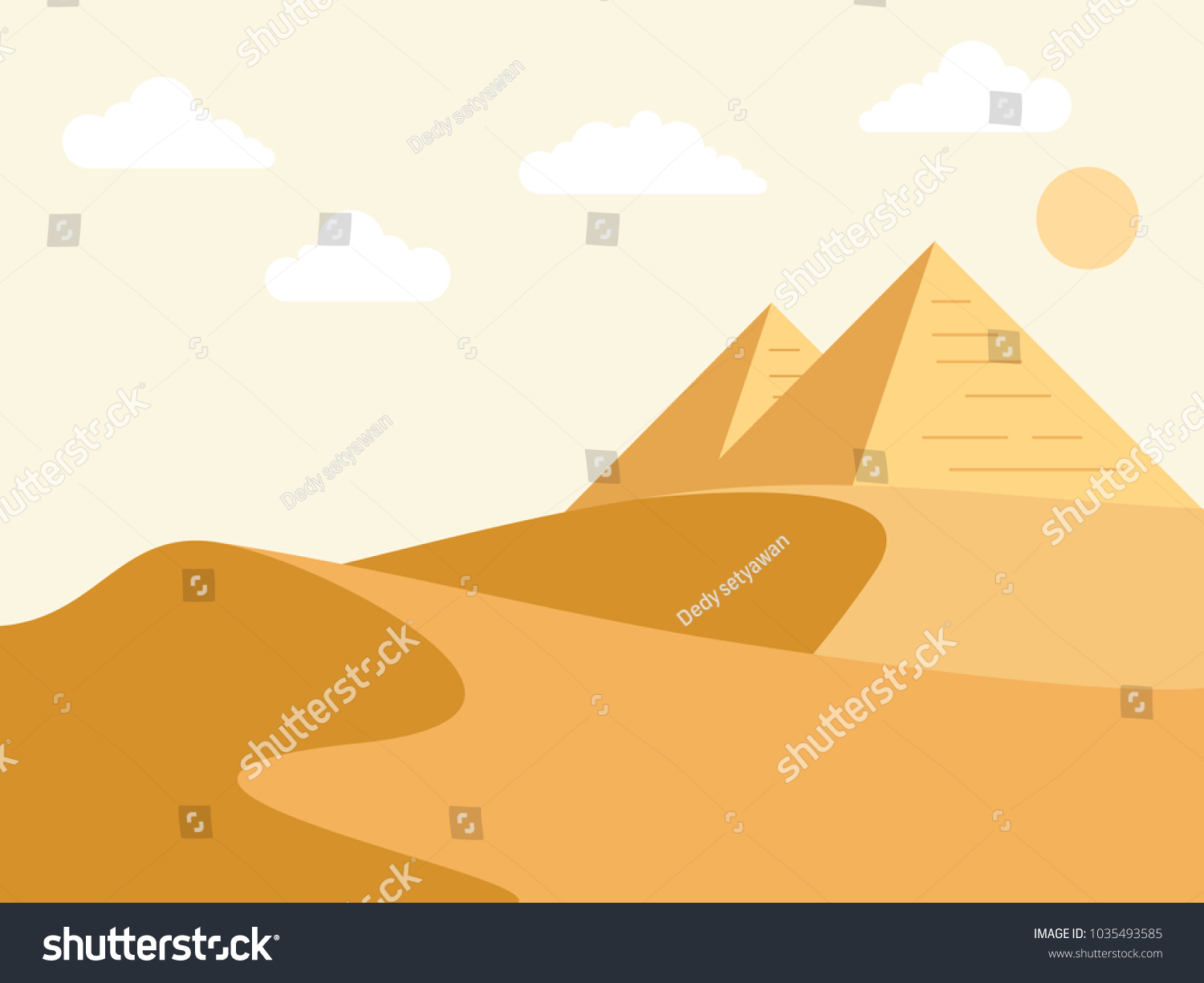 Pyramid Illustration Desert Stock Vector (Royalty Free) 1035493585 ...