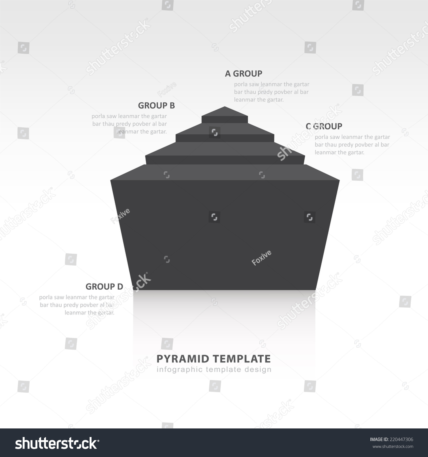 Pyramid Infographic Template Design Black Color Stock Vector