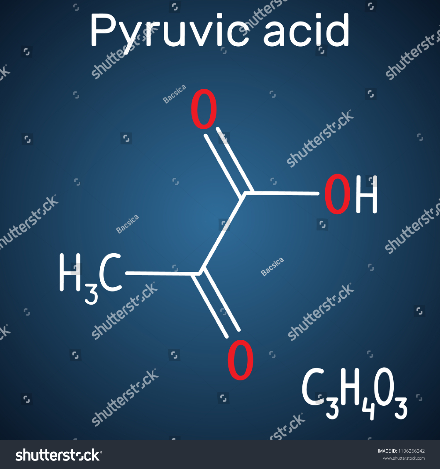 Pyruvic Acid Pyruvate Molecule Structural Chemical Stock Vector ...